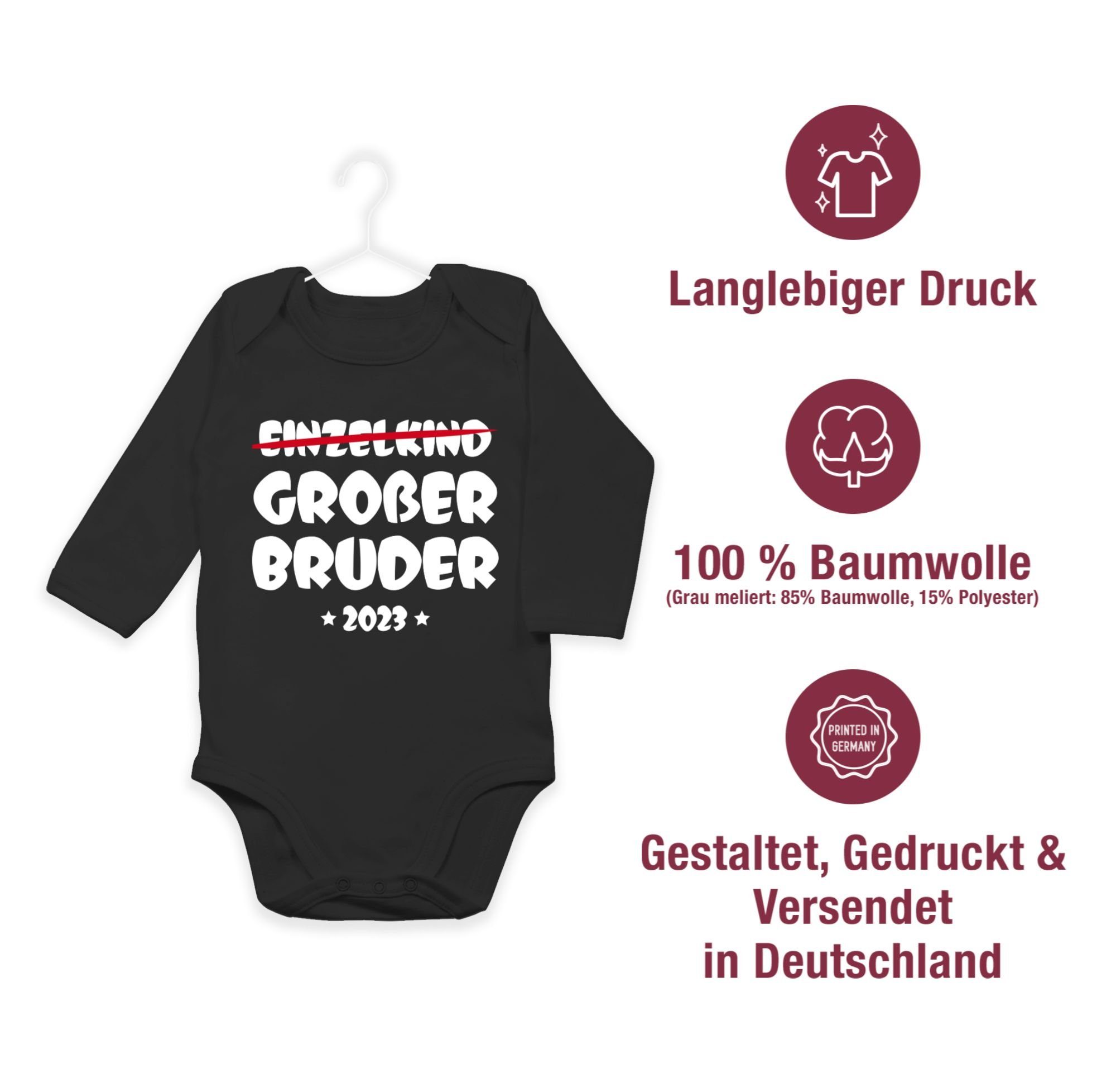 Einzelkind Großer Großer Schwarz Bruder Bruder 2 Shirtbody Shirtracer 2023