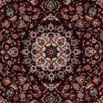 Orientteppich Perser - Täbriz - Royal - 214 x 153 cm - dunkelrot, morgenland, rechteckig, Höhe: 7 mm, Wohnzimmer, Handgeknüpft, Einzelstück mit Zertifikat