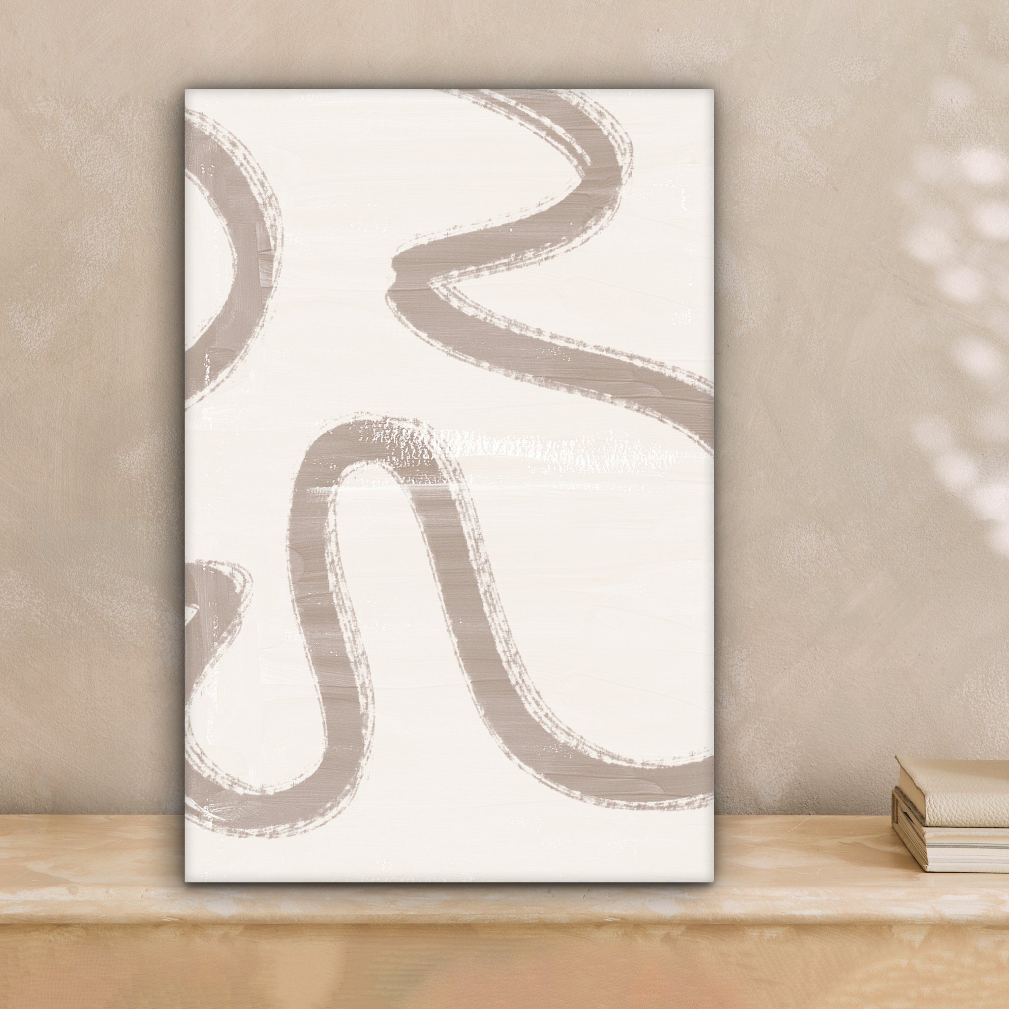 OneMillionCanvasses® Leinwandbild Moderne Kunst - Beige - Abstrakt, Fotodru günstig online kaufen