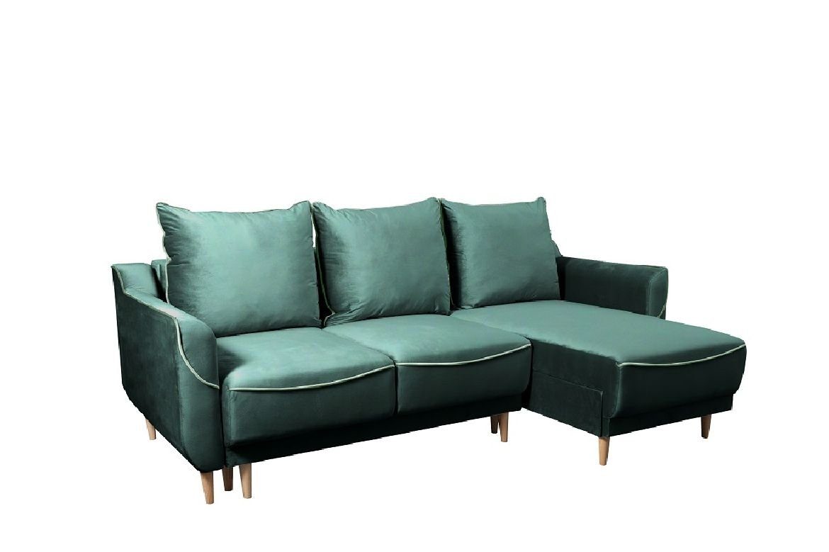 JVmoebel Ecksofa, L-Form Sofa Designer mit Bettfunktion Schlafsofa Ecksofa Couch Grün