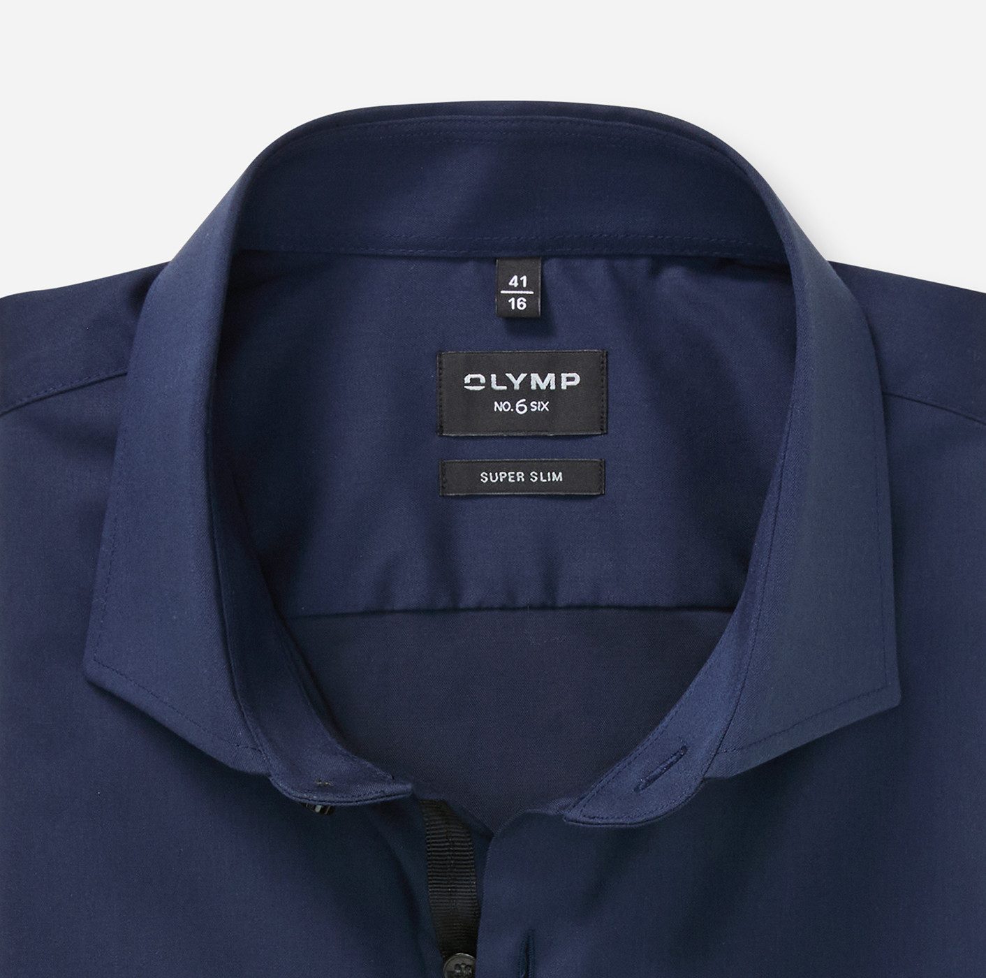 OLYMP Langarmhemd No. Six Businesshemd, super slim, Royal-Kentkragen, unifarben