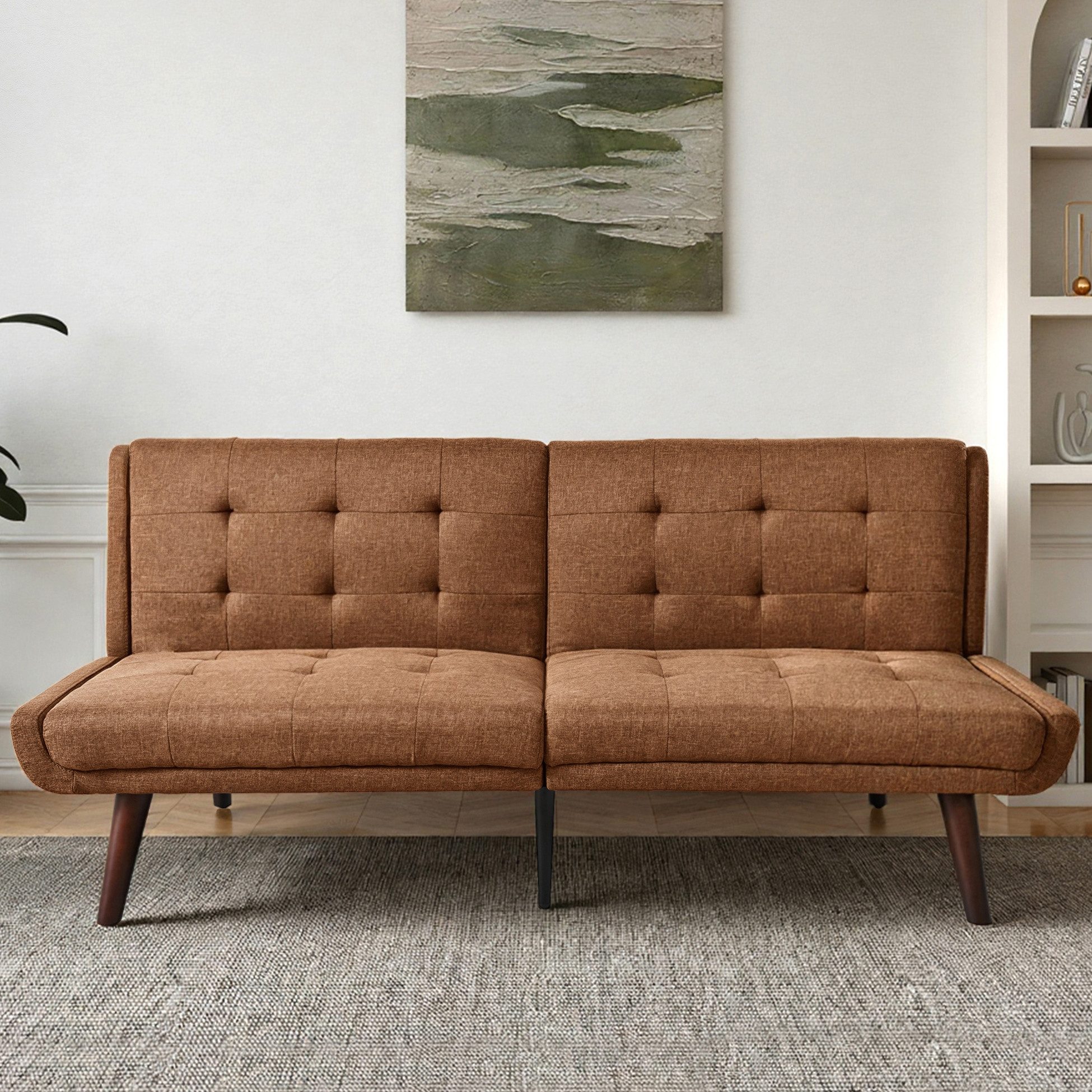 i@home Schlafsofa 2-Sitzer mit 5-fach verstellbarer Rückenlehne, Klappbares Sofa-Bett 157 cm, modernes Loveseat für kleine Räume, Gästezimmer