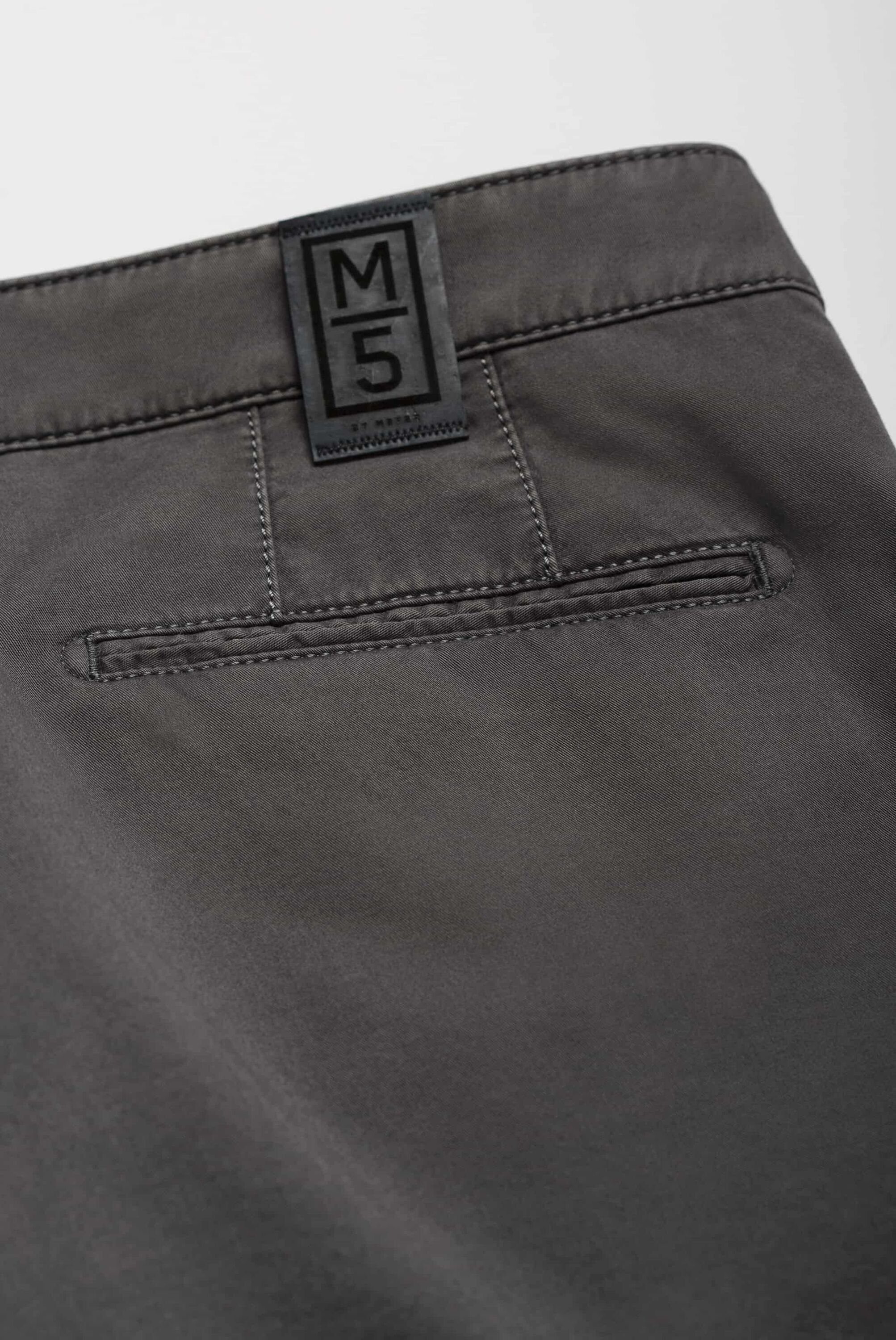 MEYER Chinohose M5 Moderne Chino Stretch Cotton im unifarbenen ANTHRAZIT Design