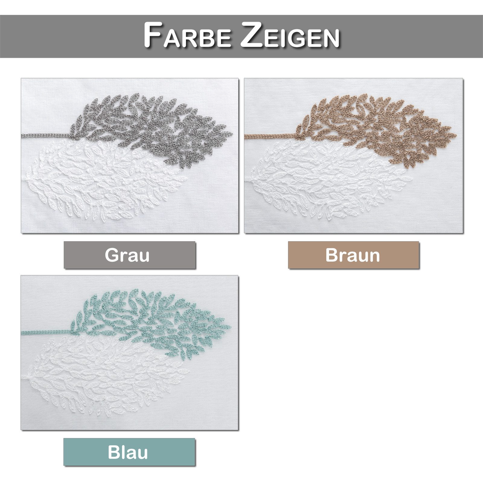 Jibenhome Vorhang Gardine mit Ösen Vorhänge Wohnzimmer Modern Blätter Muste günstig online kaufen