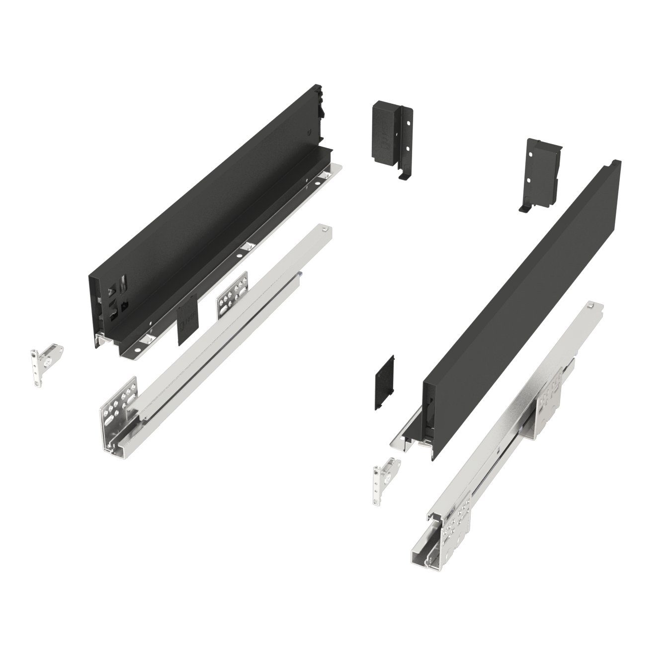 SO-TECH® Schubkasten Schubladensystem JUNKER SLIM anthrazit H: 84 mm bis 40 kg be, SoftClose, mit 13 mm schlanken Schubladenzargen, Nennlänge 450 mm