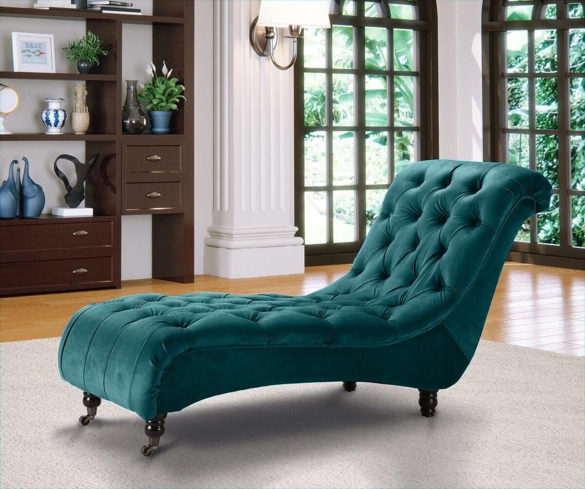 JVmoebel Chaiselongue Chesterfield Samt Chaise Lounge Designer Sofa Club Liege Textil Stoff, Made in Europa
