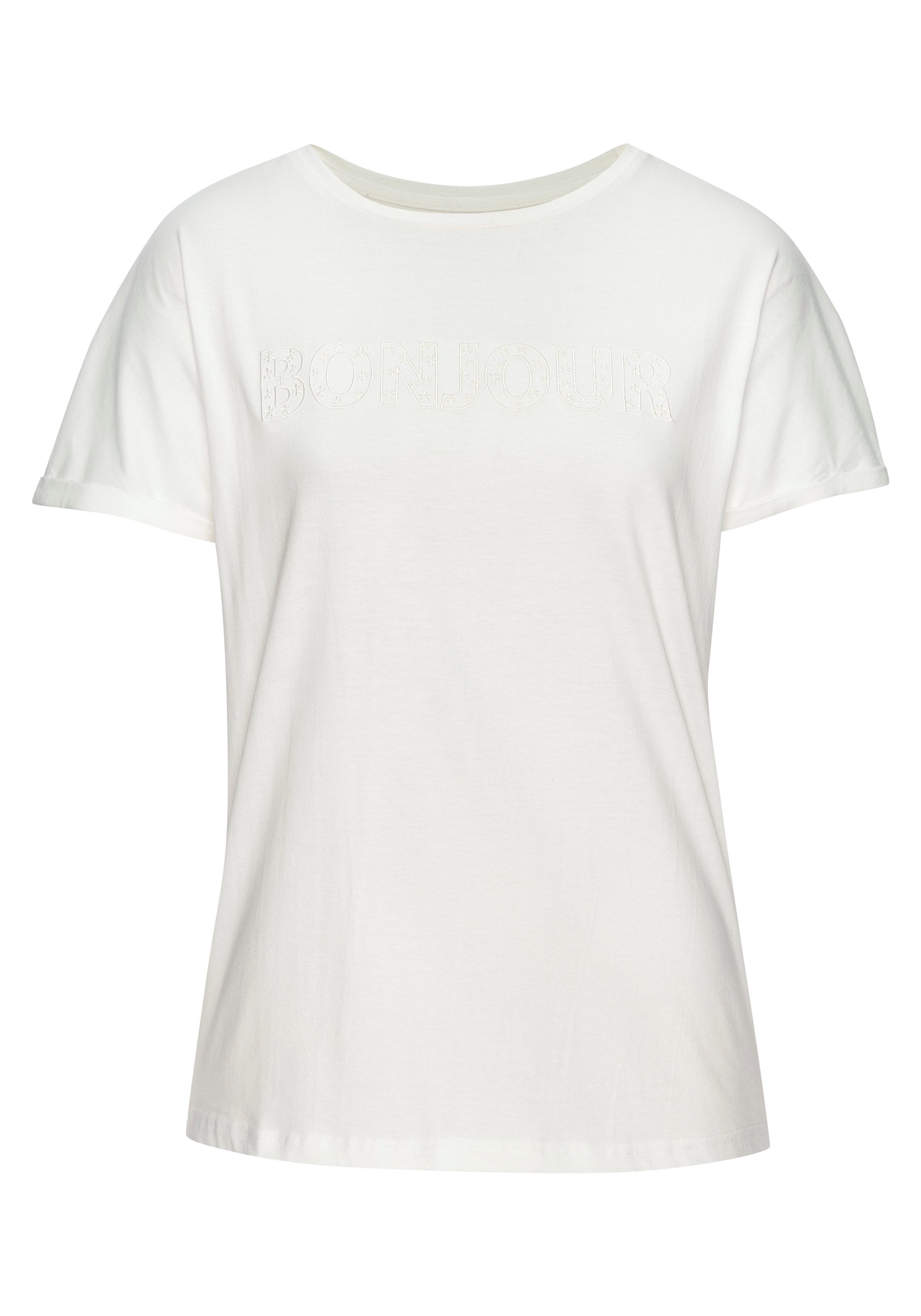Vivance by Lascana T-Shirt mit Stickerei aus angenehmer Bio-Baumwolle. € 19,99, (€ 19,99 pro 1 Stk).