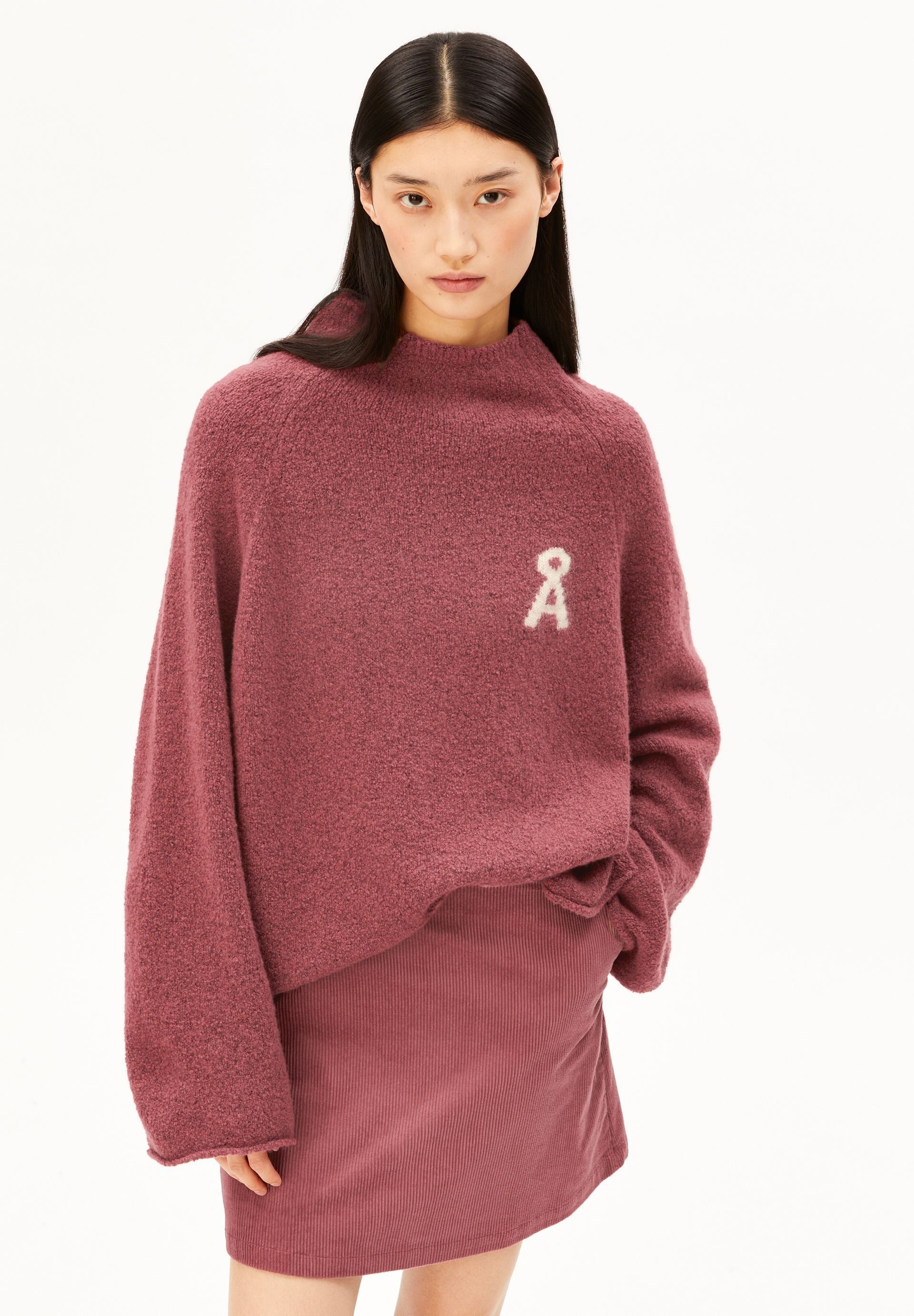 Armedangels Strickpullover ICONIC Å MONALAA BOUCLÉ Pullover aus Woll Mix Oversized Fit