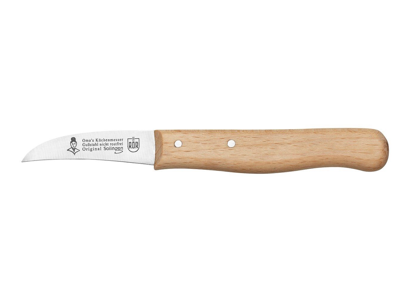 RÖR Schälmesser 10101, Omas Schälmesser mit Buchenholzgriff, das perfekte Besteck zu jedem Anlass - Made in Solingen