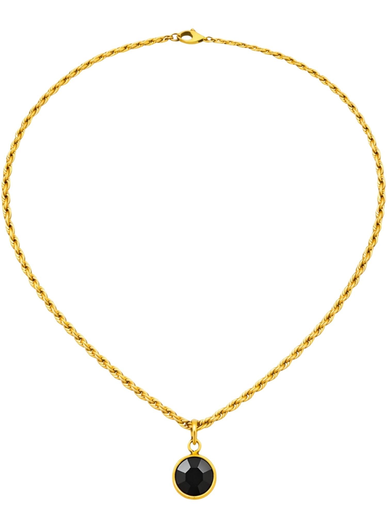 BS Schmuckdesign Kette mit Anhänger Halskette Damen 18K vergoldet Kordelket günstig online kaufen