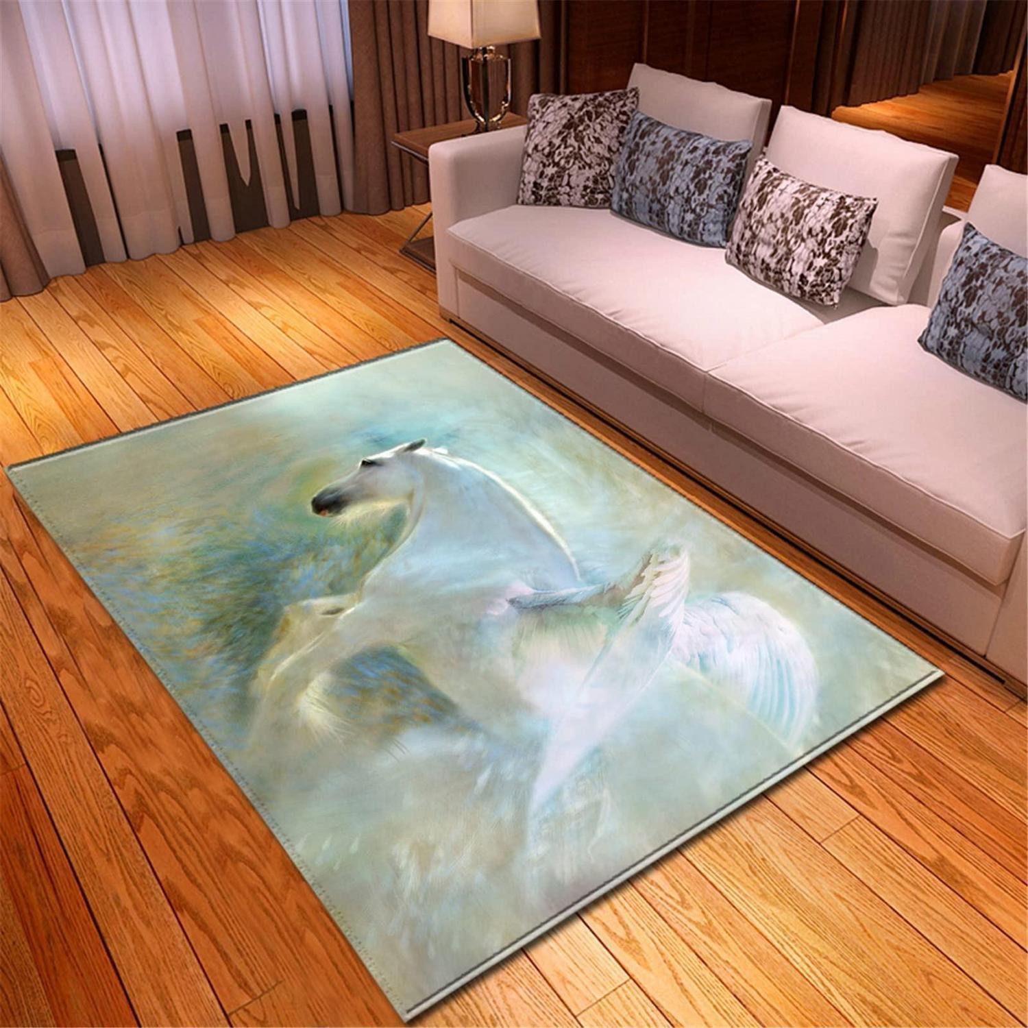 LuxusKollektion Hochflor-Teppich Teppich 50x80 cm Pferd Druck, rechteckig, Höhe: 5 mm