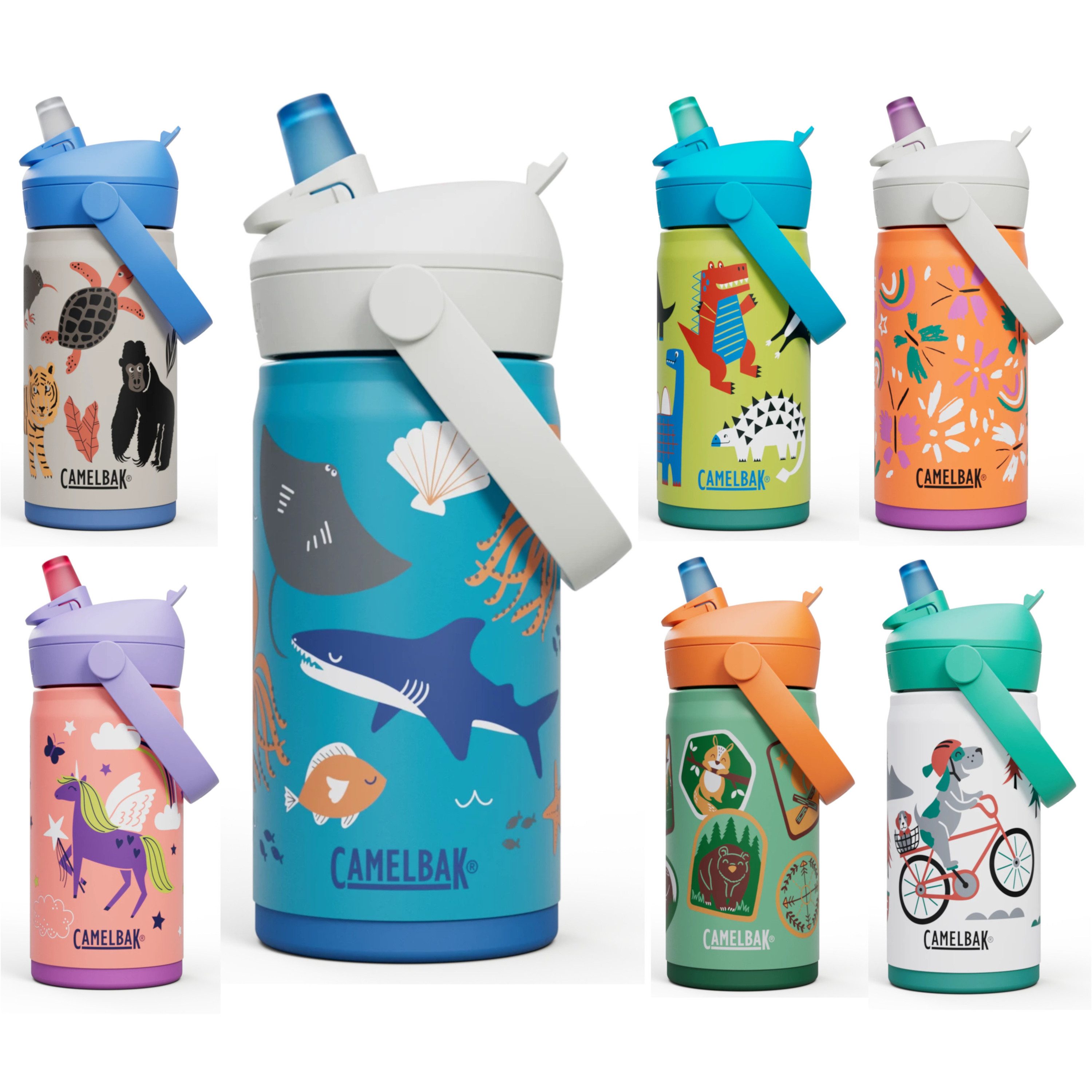 Camelbak Trinkflasche Thrive Flip Straw Kids Kindertrinkflasche Edelstahl isoliert 350 ml