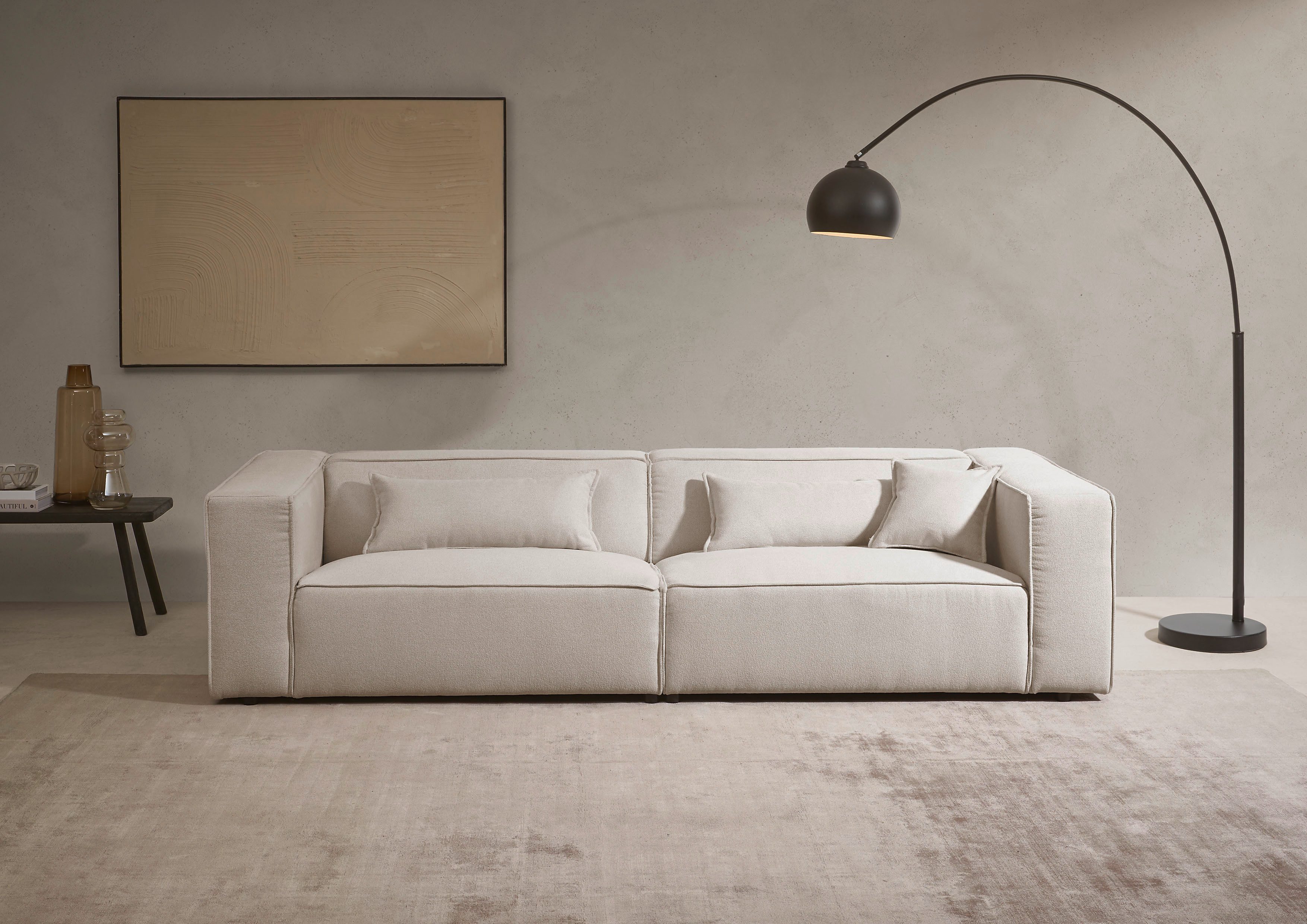 LeGer Home by Lena Gercke 3-Sitzer PIARA, Couch mit Kedernaht, Sofa in Cord günstig online kaufen