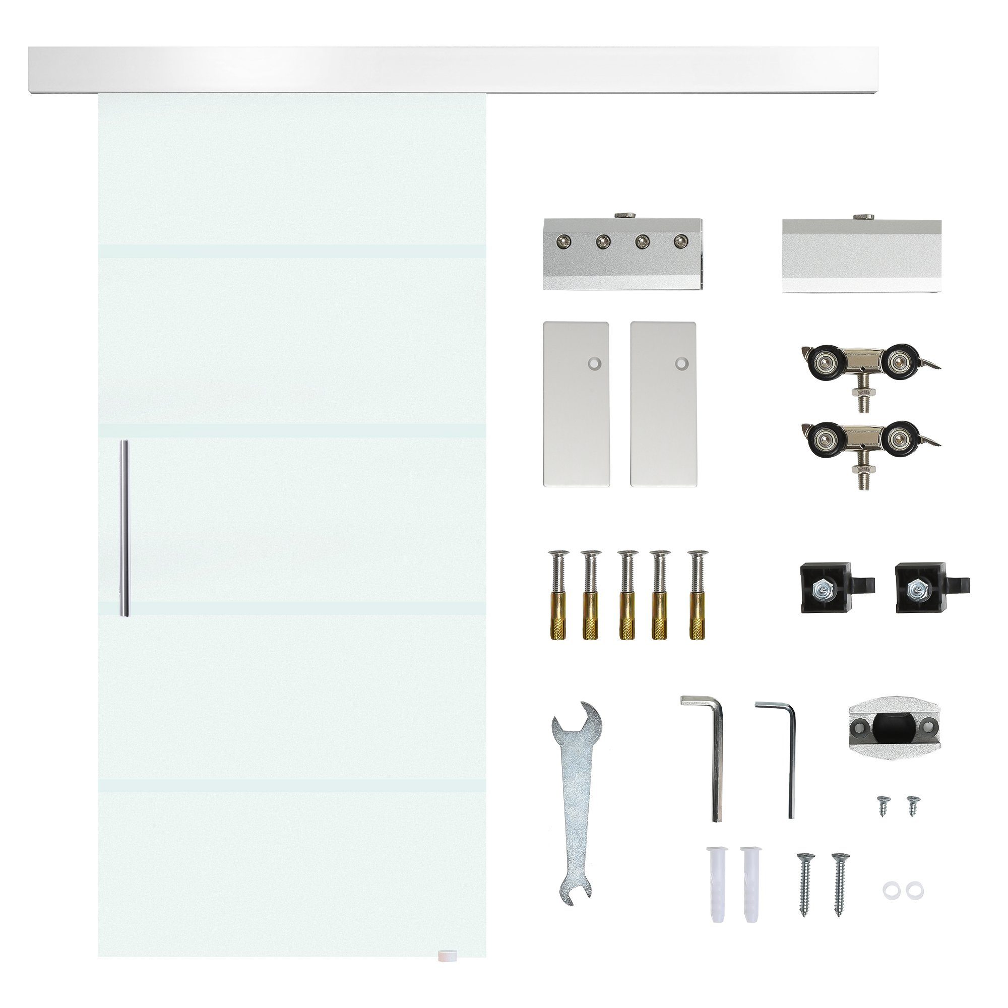 HOMCOM Glasschiebetür Glasschiebetür mit Handgriff günstig online kaufen