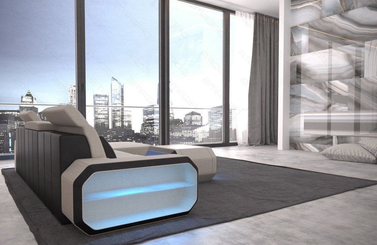 Sofa Dreams Ecksofa Designer Polster Stoff Sofa Roma L Form H Strukturstoff Stoffsofa, Couch wahlweise mit Bettfunktion