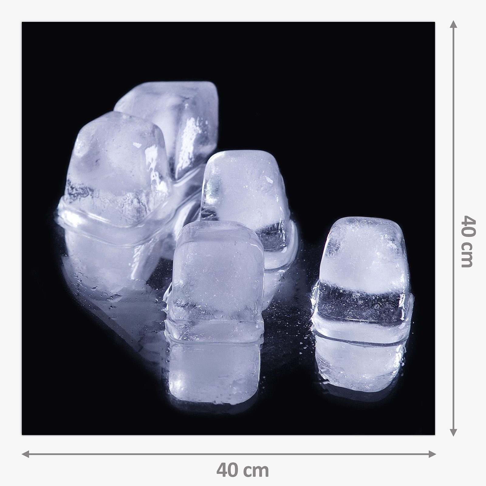 Primedeco spiegelnd Eiswürfel Glas Küchenrückwand Spritzschutz sich