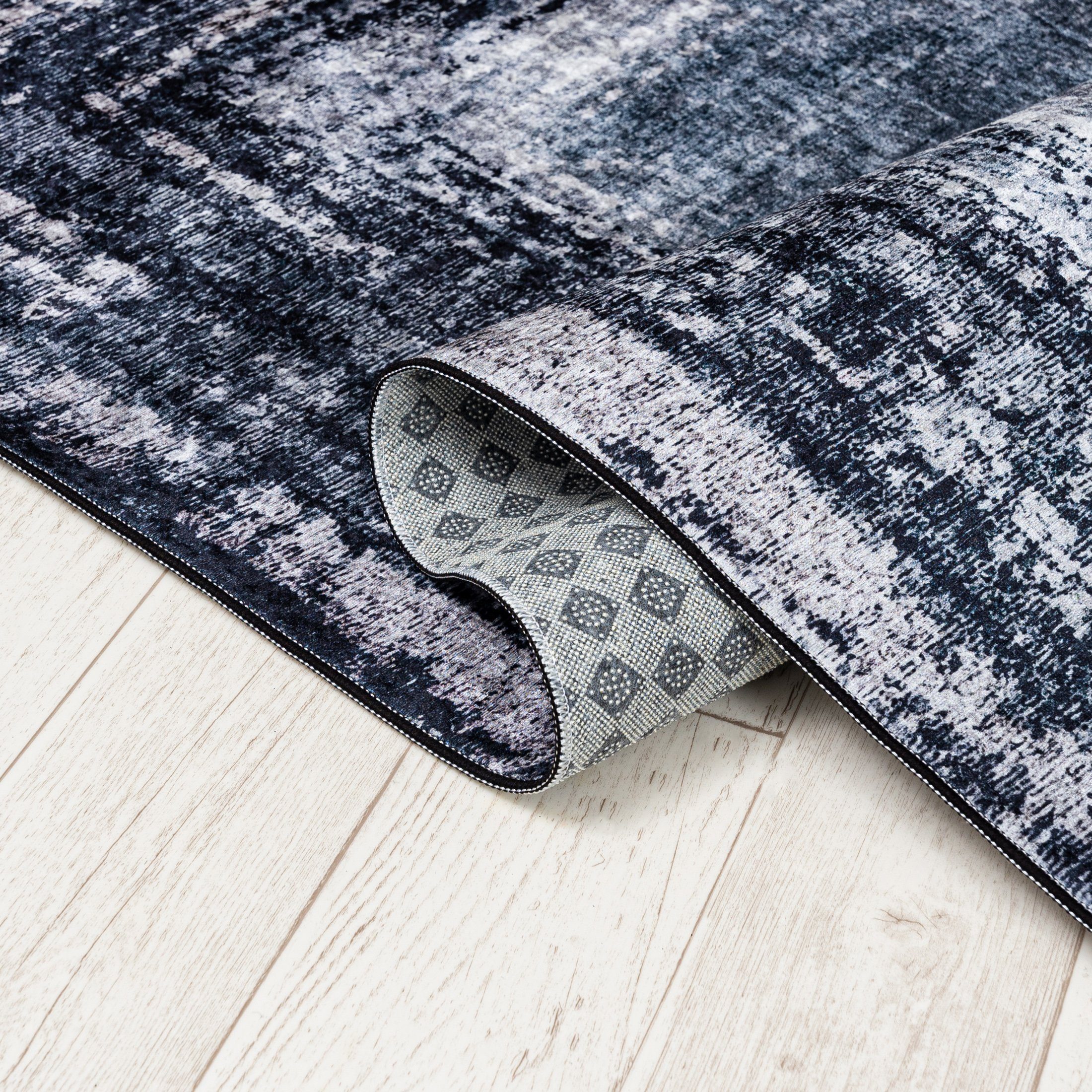 Mazovia Designteppich Modern Teppich für Wohnzimmer, Schlafzimmer, Esszimmer, 80 x 150 cm, Kurflor, Waschbar in Waschmaschine, Höhe 5 mm, Rutschfest – Bild 4 von 5