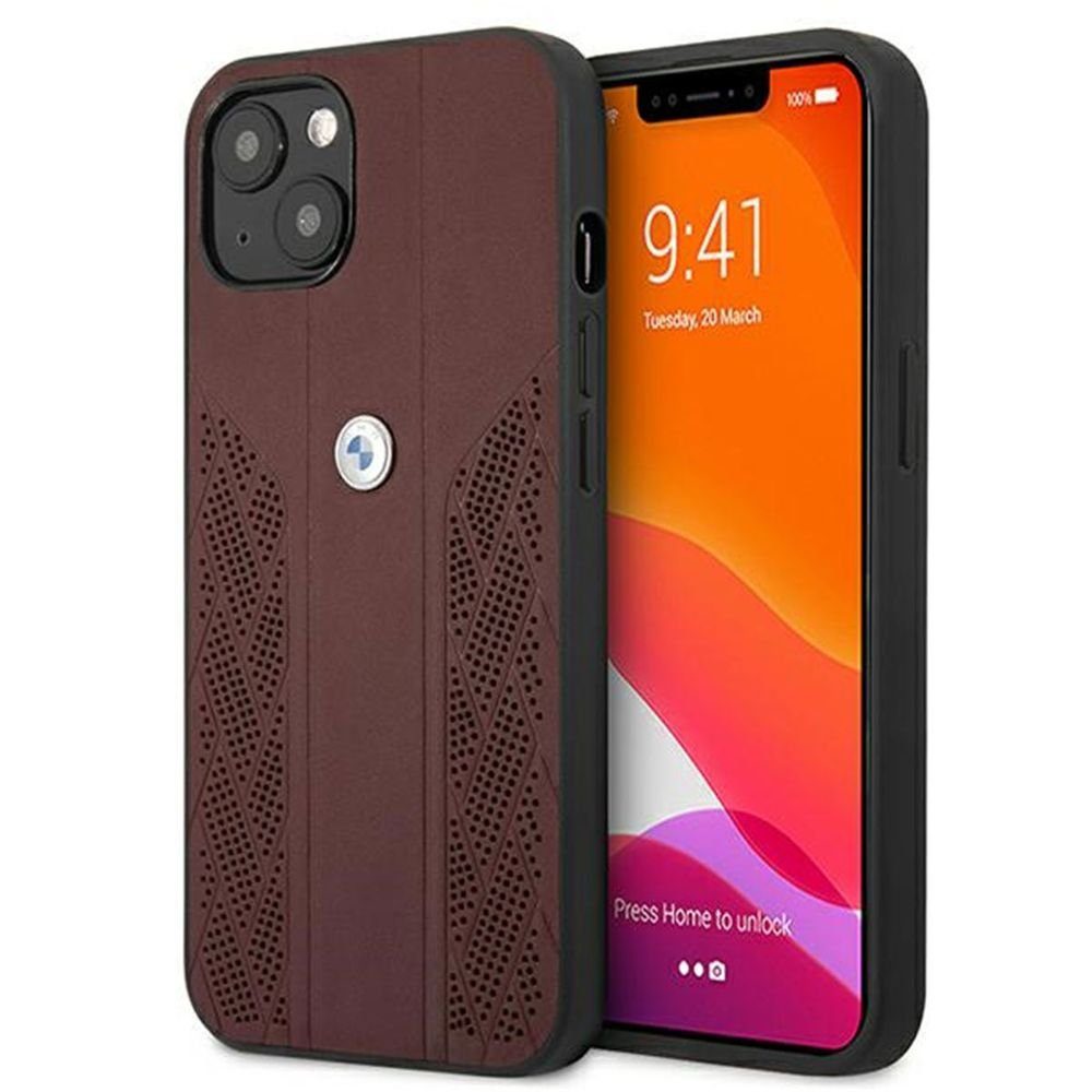 BMW Smartphone-Hülle BMW Curve Perforate Serie Apple iPhone 13 Hard Case Schutzhülle Rot