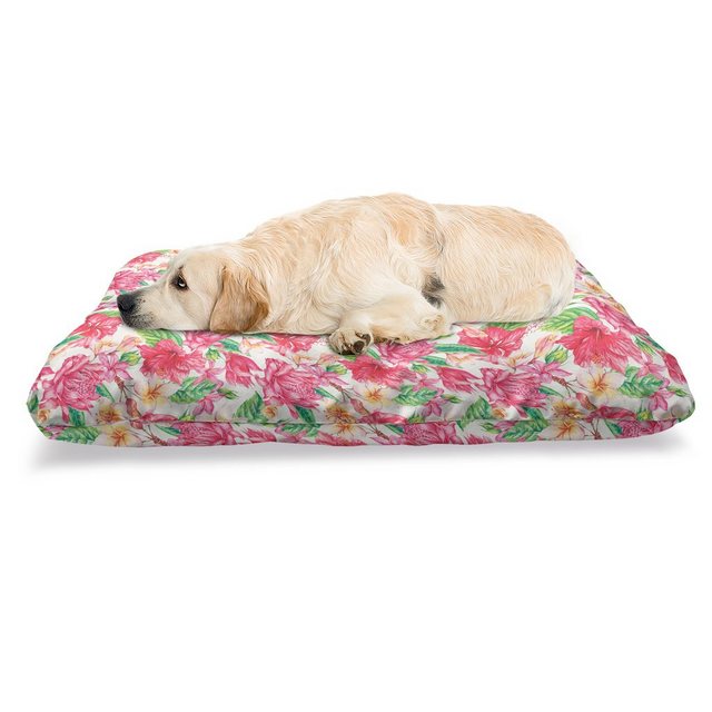 Abakuhaus Hundematratze “beissfestes Kissen für Hunde und Katzen mit abnehmbaren Bezug”, Hibiskus Sommer tropische Blumen