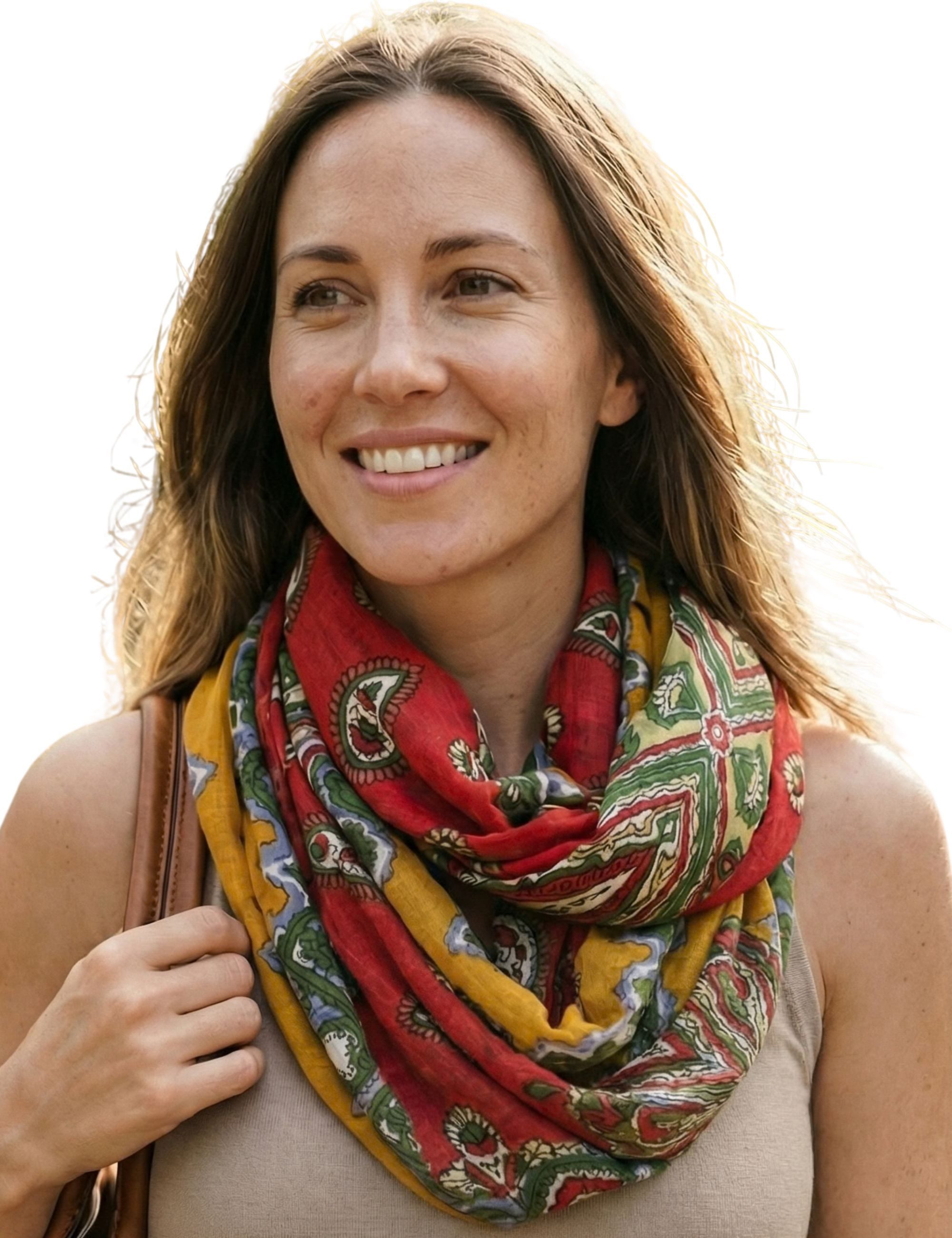 Sunsa Loop Damen Loop Schal. 100% Baumwolle Schlauchschal. Loopschal mit Blumen, Paisley Druckmotiv