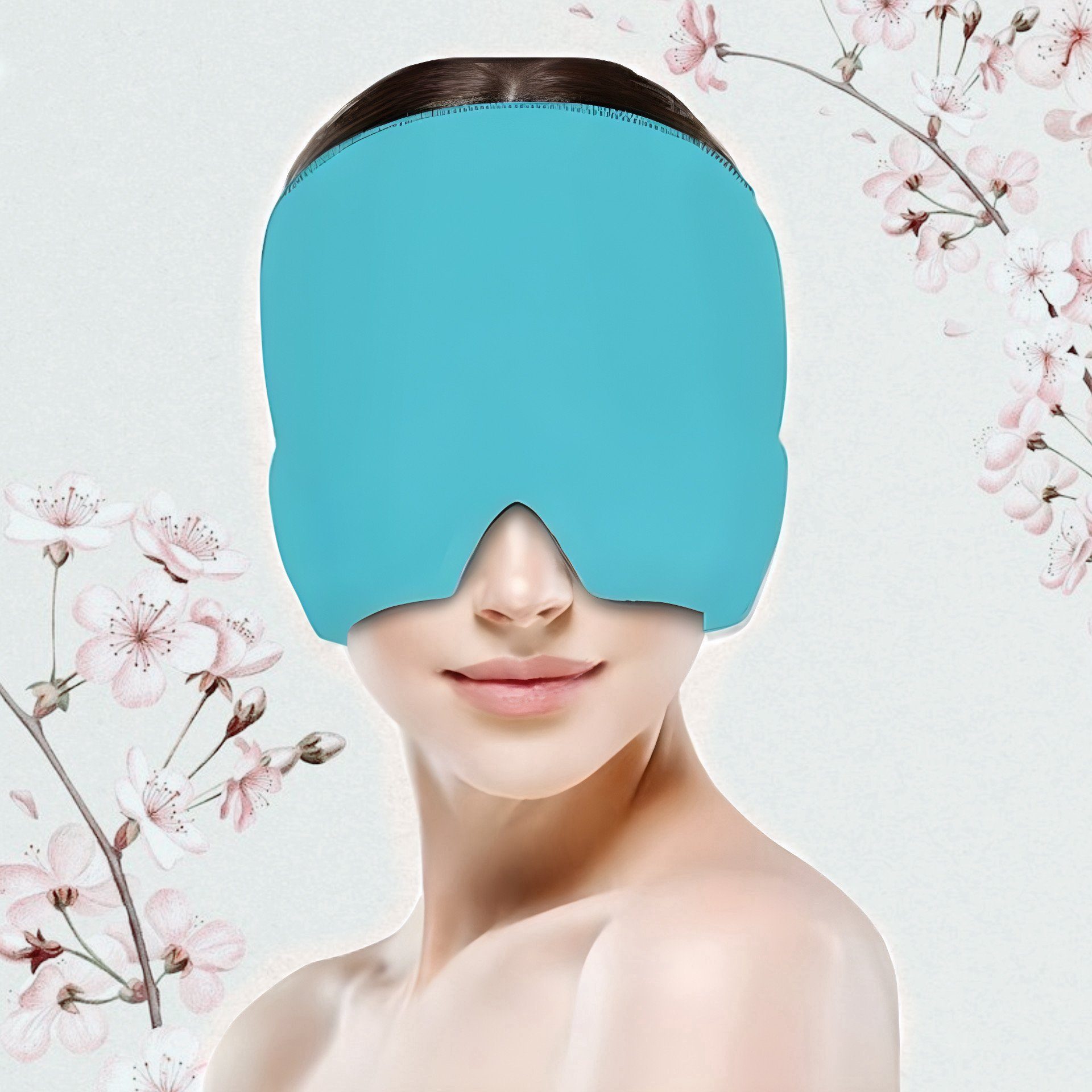 FEELVIT Schlafmaske Anti-Migräne Maske Relief Cap, Anti-Kopfschmerz, 1-tlg., Migräne Maske + Anleitung, Linderung und Entspannung mit Wärme-/Kältetherapie
