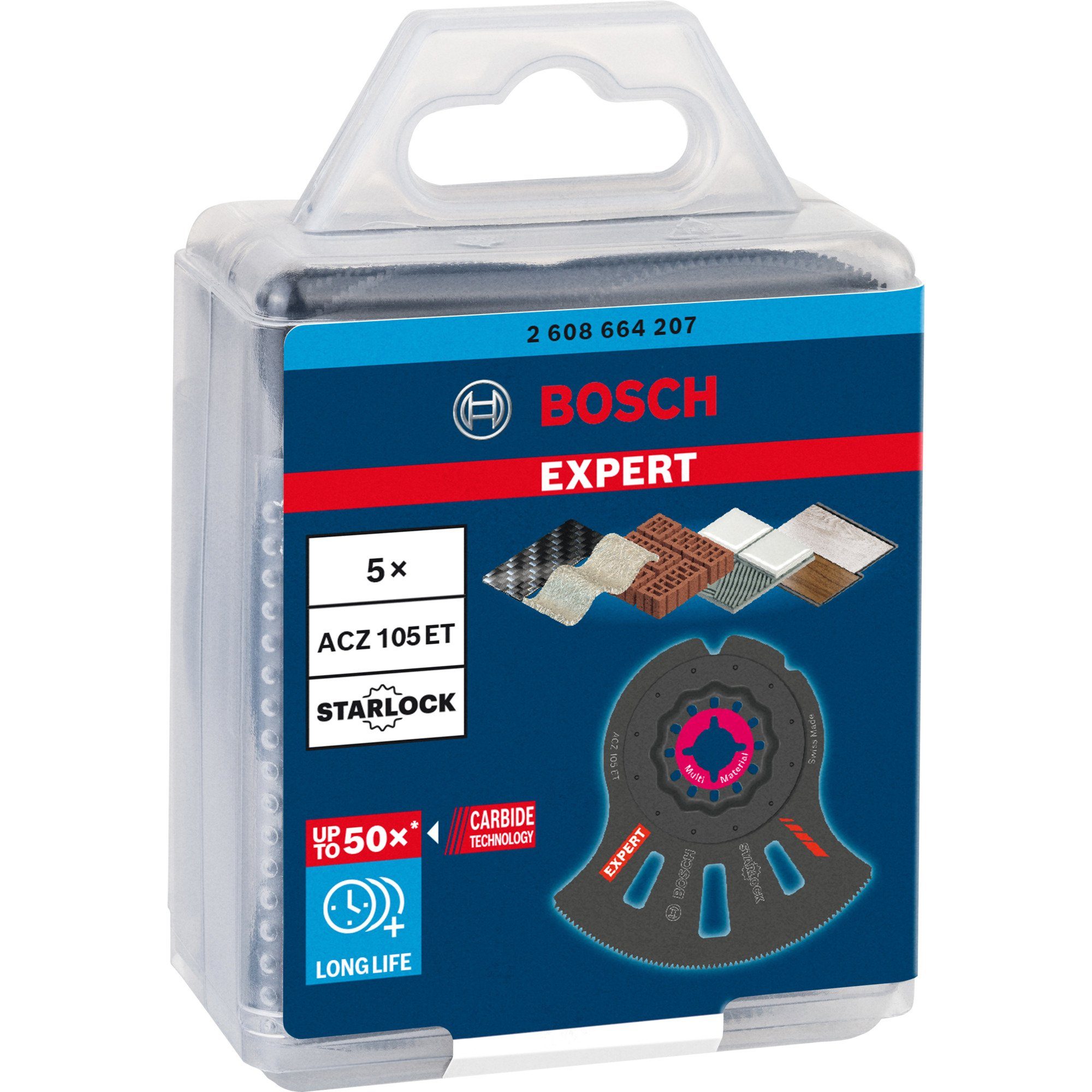 Bosch Professional Multitool Bosch Professional EXPERT Segmentsägeblatt ACZ 105, (5 Stück, Carbide-Zähne)