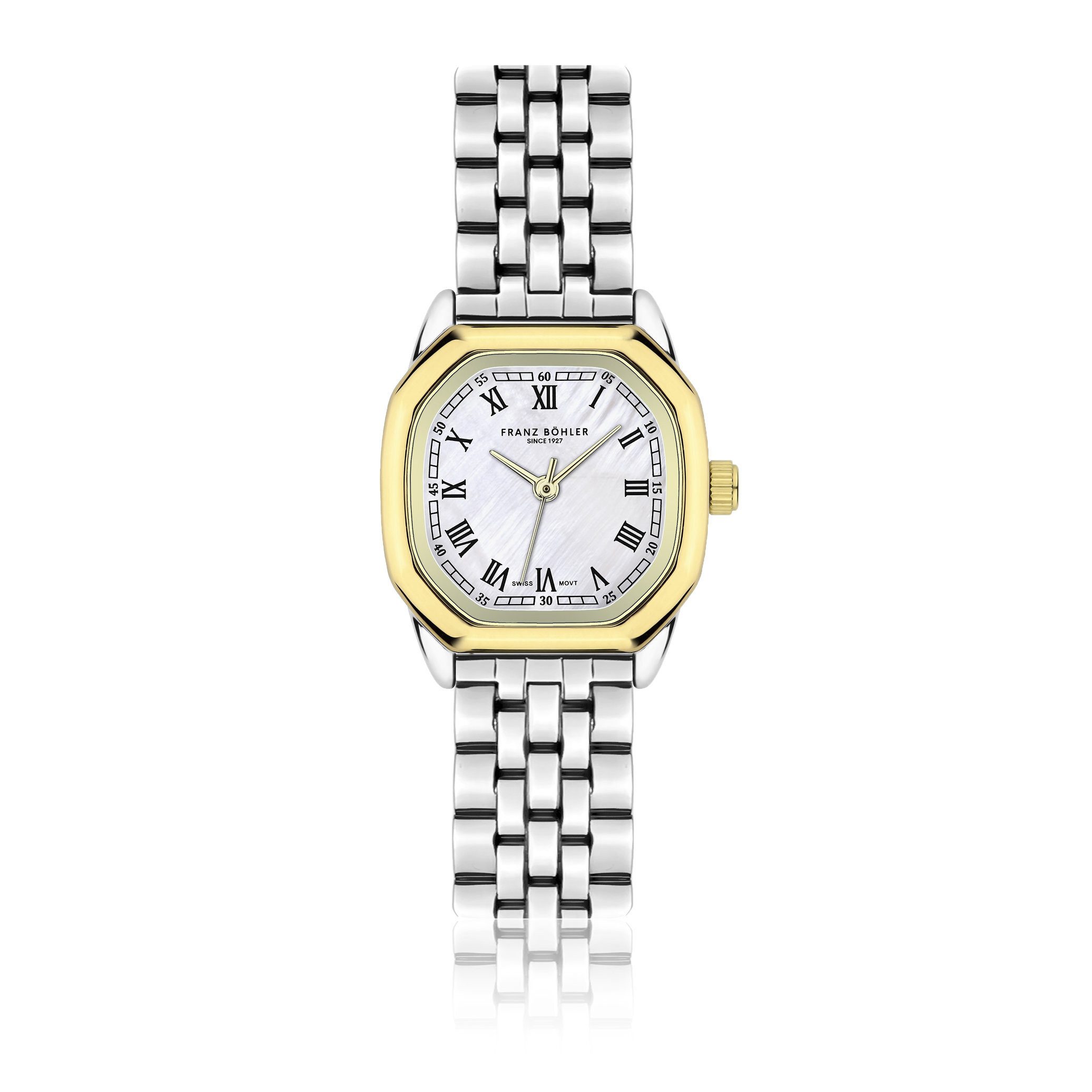 FRANZ BÖHLER Quarzuhr BD4-B074S Aegeri Silver&Gold Link
