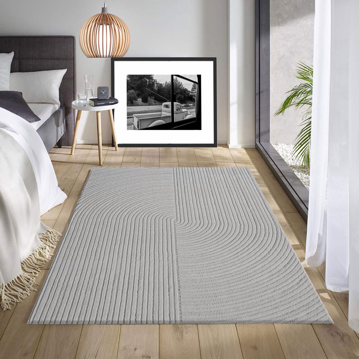 Vimoda Teppich Wohnzimmer Boho Design dünn kurzflur teppich, Rechteckig, Hö günstig online kaufen