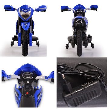 Moni Elektro-Kindermotorrad Kinder Elektromotorrad Super Moto FB-6186, Belastbarkeit 30 kg, Luftreifen Musik Licht Stützräder