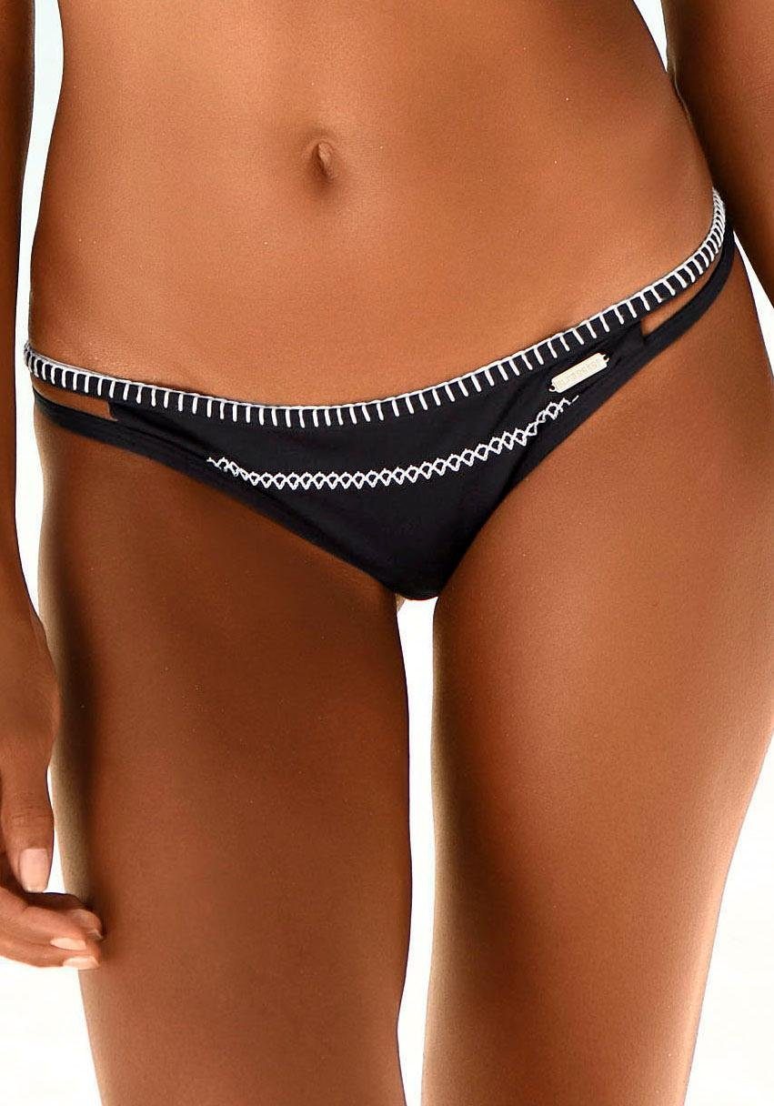 und Bikini-Hose Häkelkante Brasilien-Form mit in knapper Dainty schwarz Sunseeker