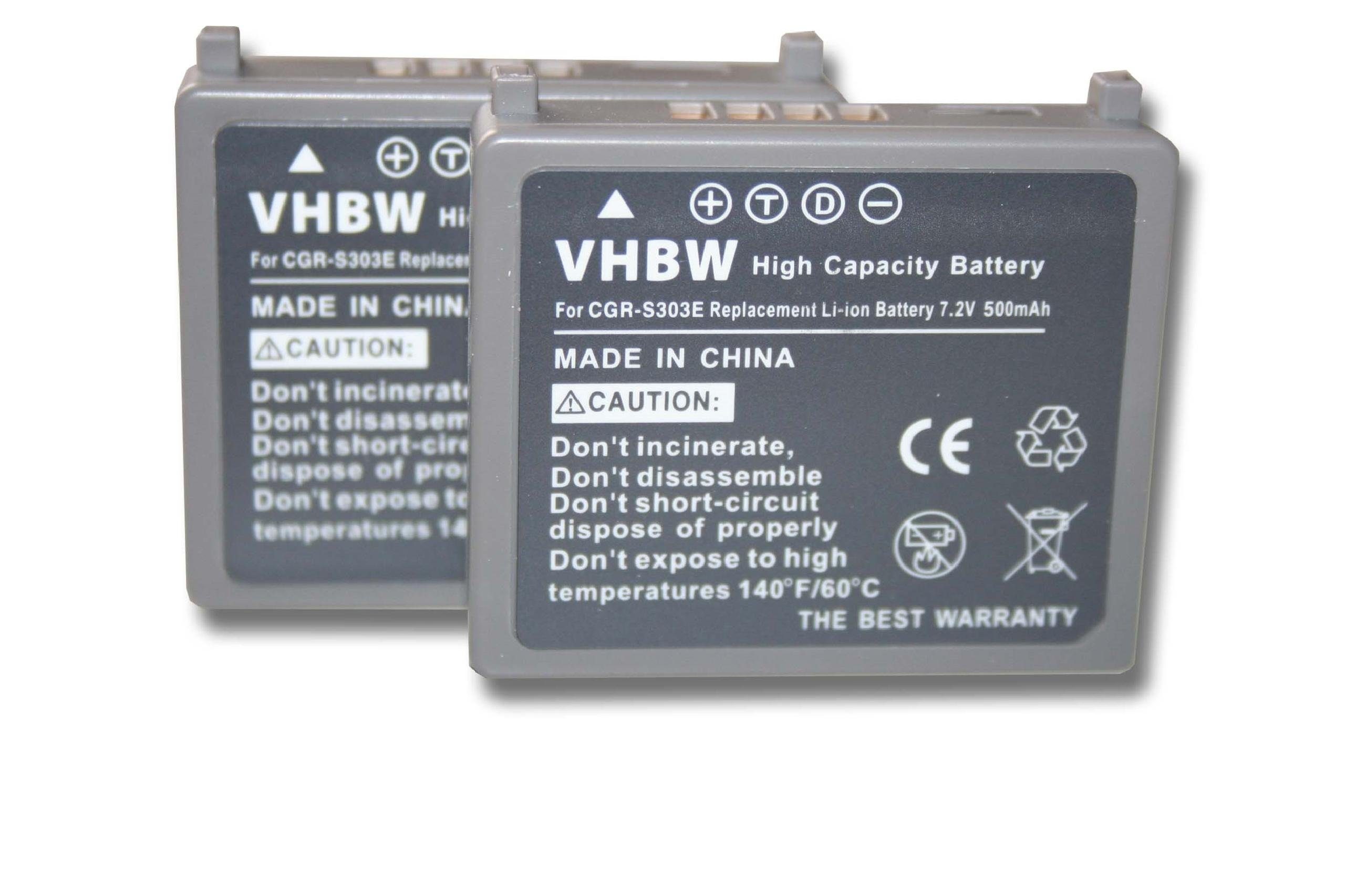 vhbw Kamera-Akku Ersatz für Panasonic CGA-S303, CGA-S303E für Kamera / Camcorder Digital (850mAh, 7,2V, Li-Ion) 850 mAh