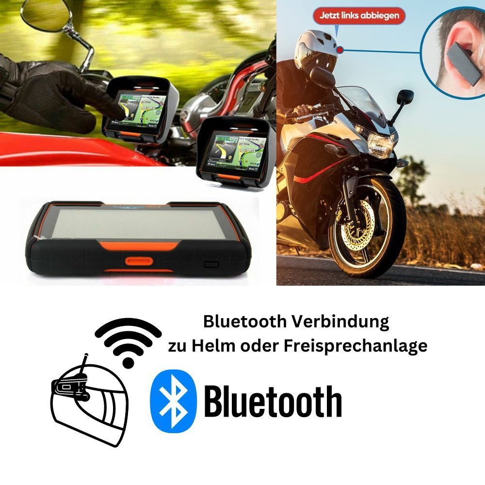 GABITECH 4 Zoll wasserdichtes GPS Navigationsgerät DRIVE M4 für Motorrad & PKW Motorrad-Navigationsgerät (2 in 1 Navi, umfangreiches Zubehör)