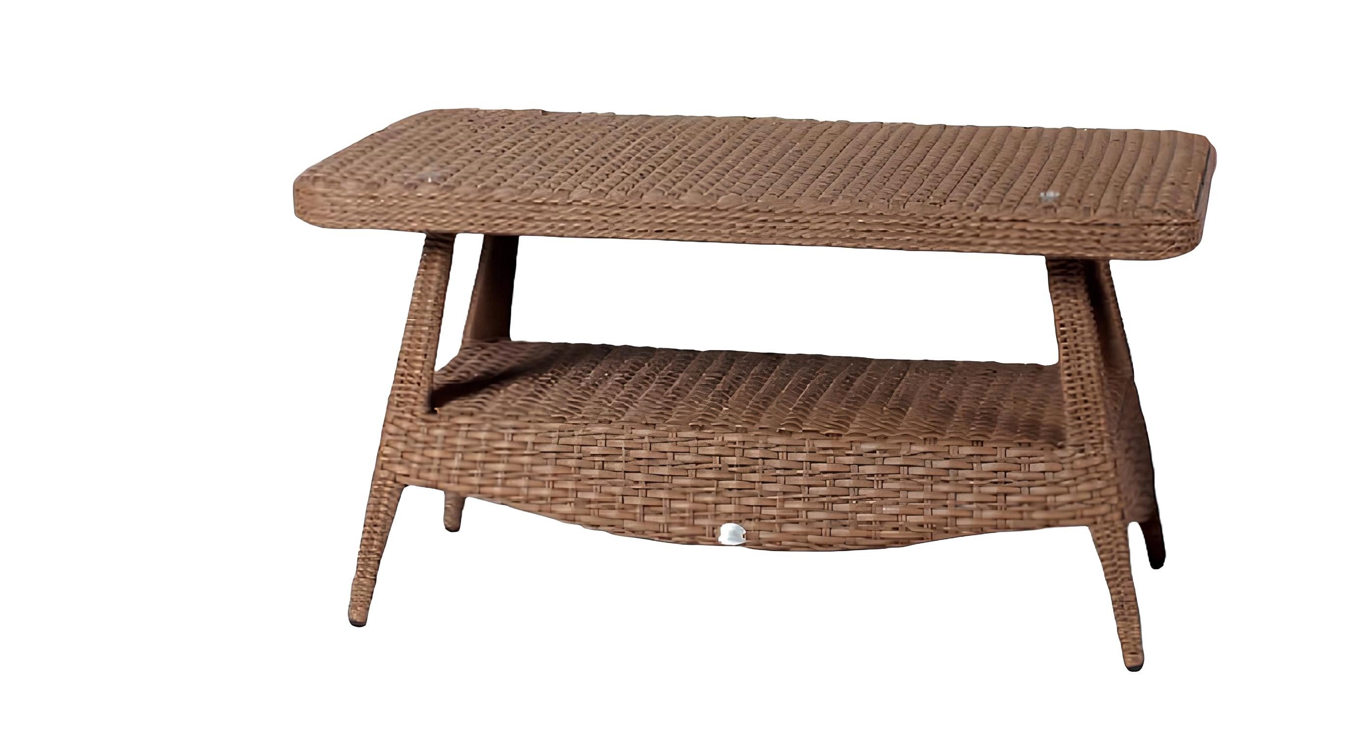 Xlmoebel Gartentisch Rattan-Beistelltisch in edlem Braun mit stilvollem Design (Couchtisch), Hergestellt in Europa