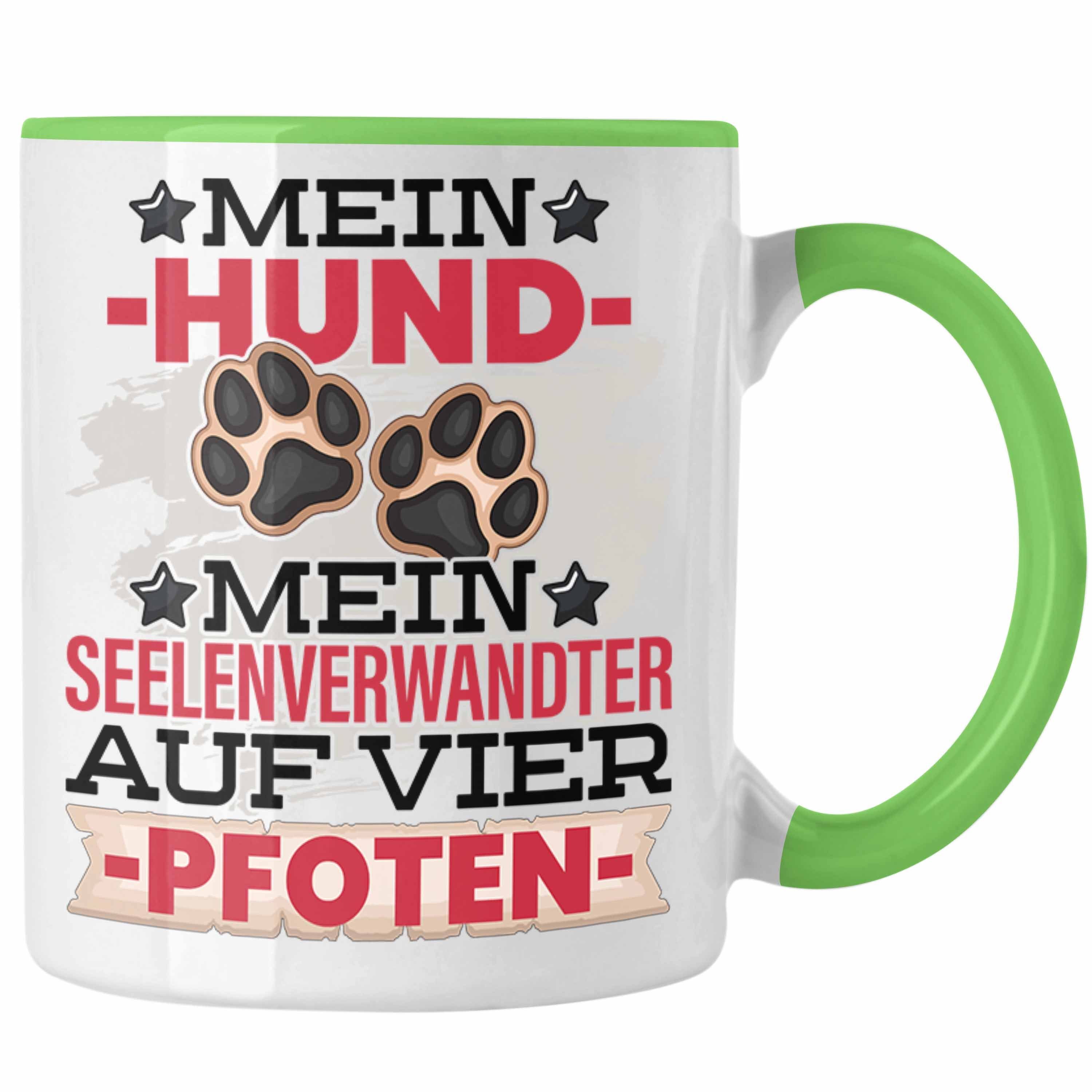 Trendation Tasse Hundebesitzer Tasse Geschenk Kaffee-Becher Hunde Mein Seelenverwandter Grün