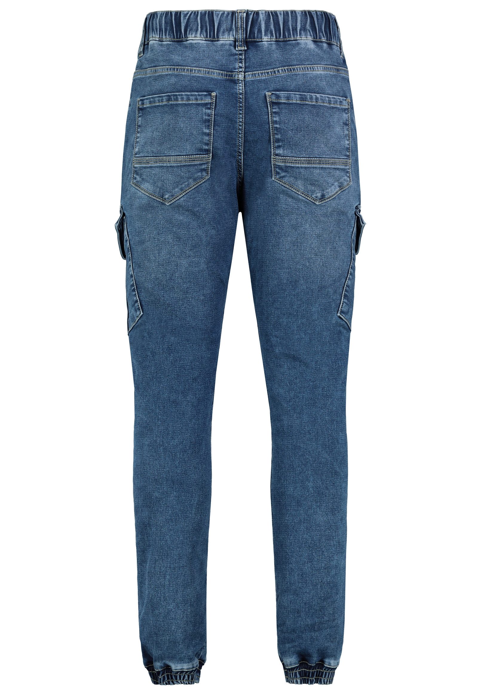 SUBLEVEL Regular-fit-Jeans Jogging Jeans mit Seitentaschen und Kordelzug Jogger Jeans Pant