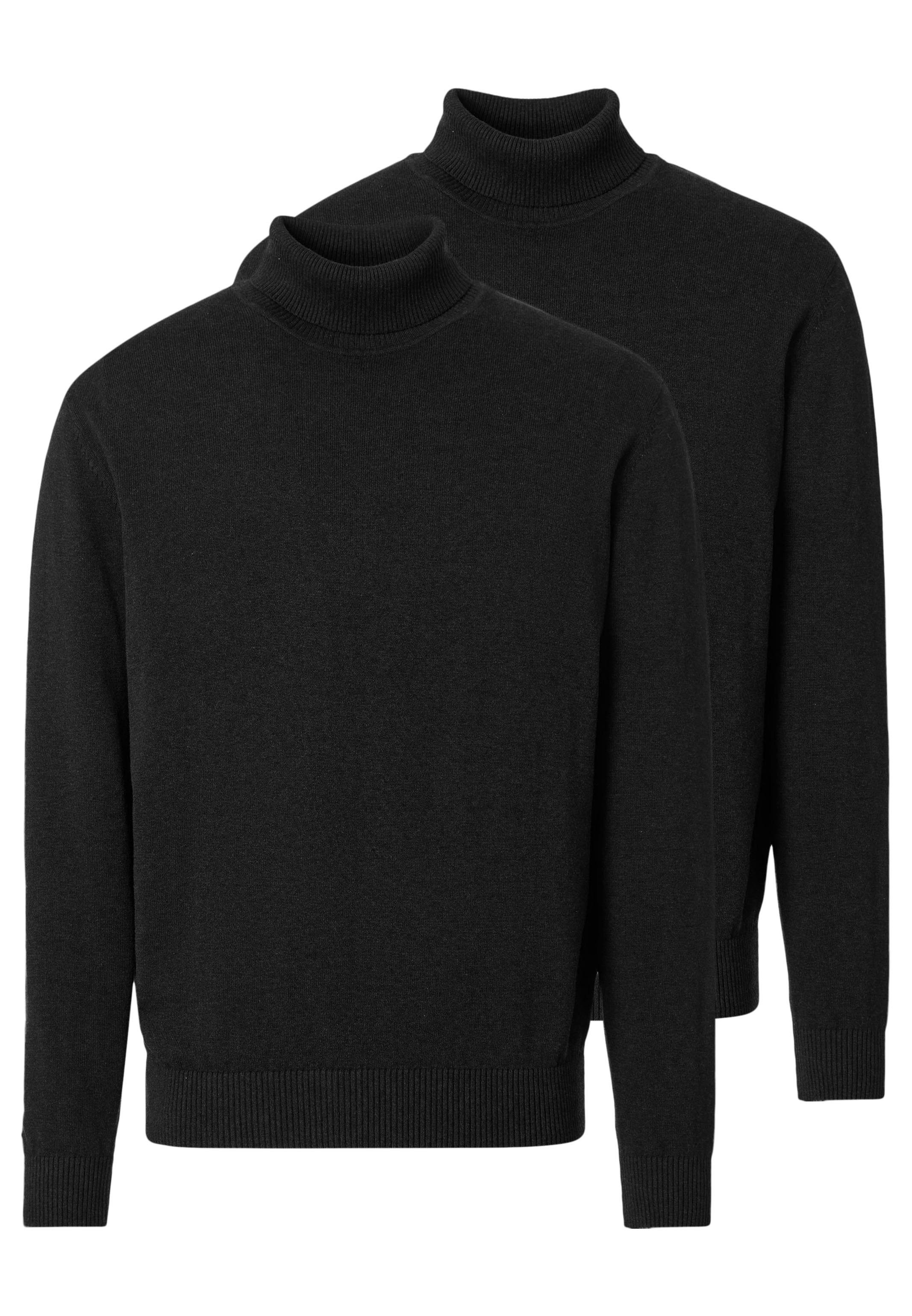 Redmond Rollkragenshirt 2er Pack Basic (Spar-Set, 2-tlg) Rollkragenshirt - Baumwolle - Atmungsaktiv - Natürliches Material