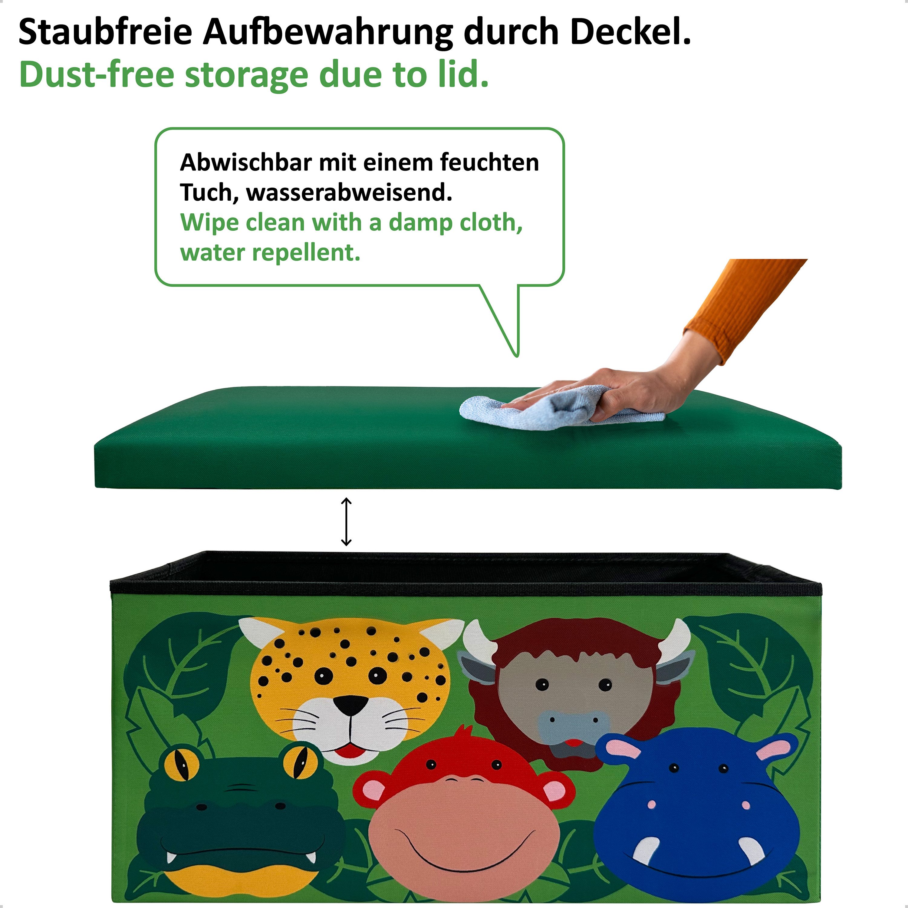 WIESEN.design Spielzeugtruhe 54L, Spielzeugkiste mit Deckel, Kindersitzbank mit Stauraum (Spielzeugbox mit Deckel, Sitzbank Kinder, Spielzeugkiste Kinderzimmer, – Bild 5 von 5