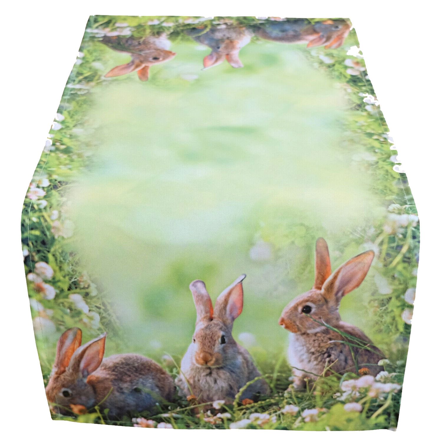 texpot Tischdecke Tischdecke Osterhasen im Gras Farbe grün Ostern Frühling günstig online kaufen