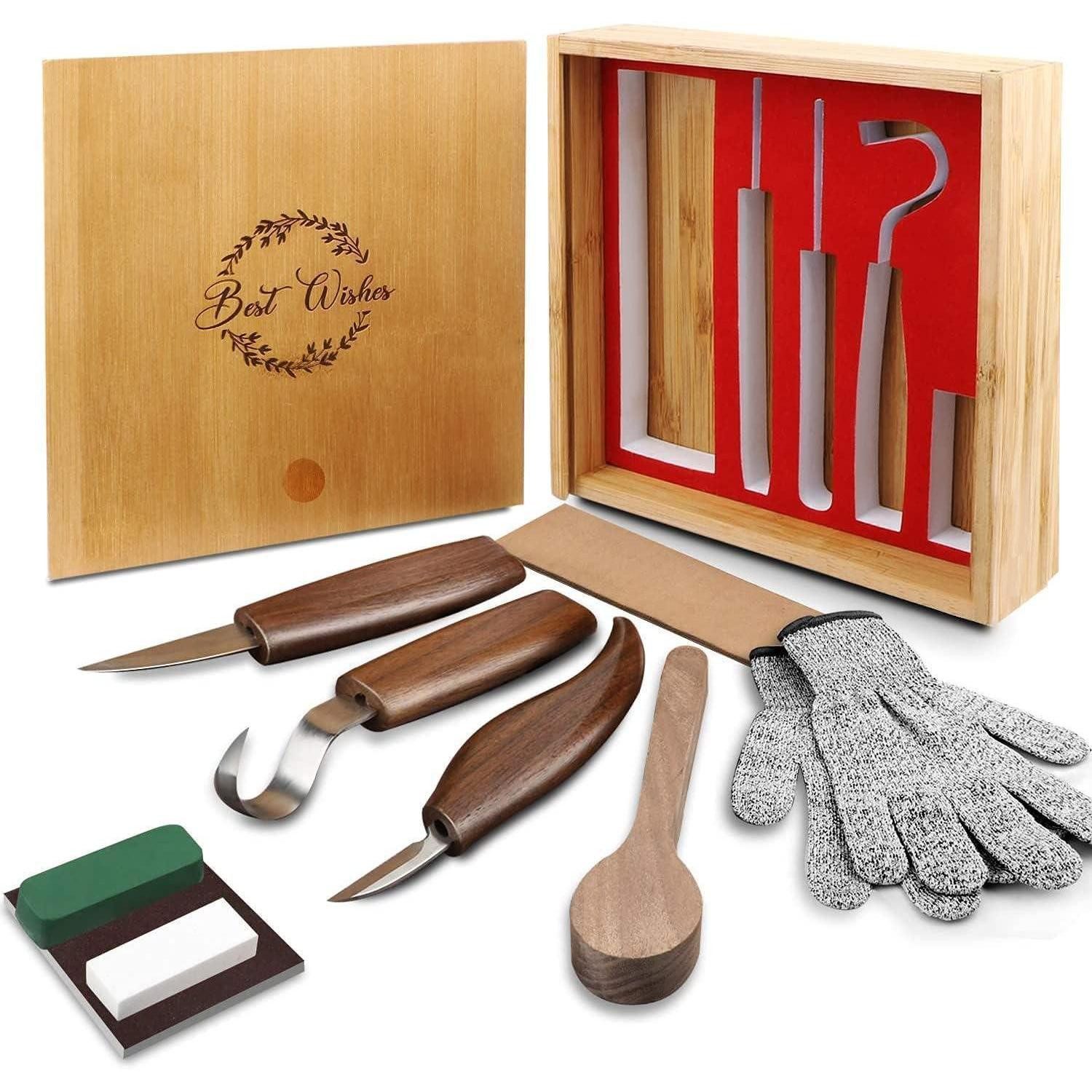 LuxusKollektion Allesschneider Holzschnitzwerkzeug Set Basteln Erwachsene Schnitzset 11tlg