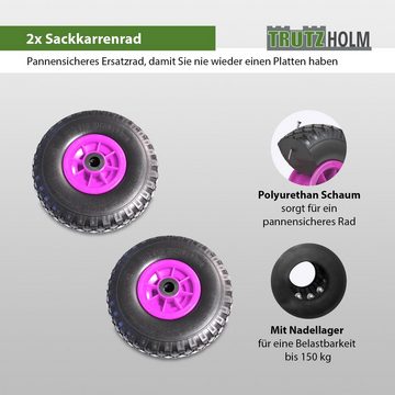 TRUTZHOLM Sackkarren-Rad 2x Sackkarrenrad Vollgummi 260 x 85mm 3.00-4 Sackkarre Ersatzrad Rad
