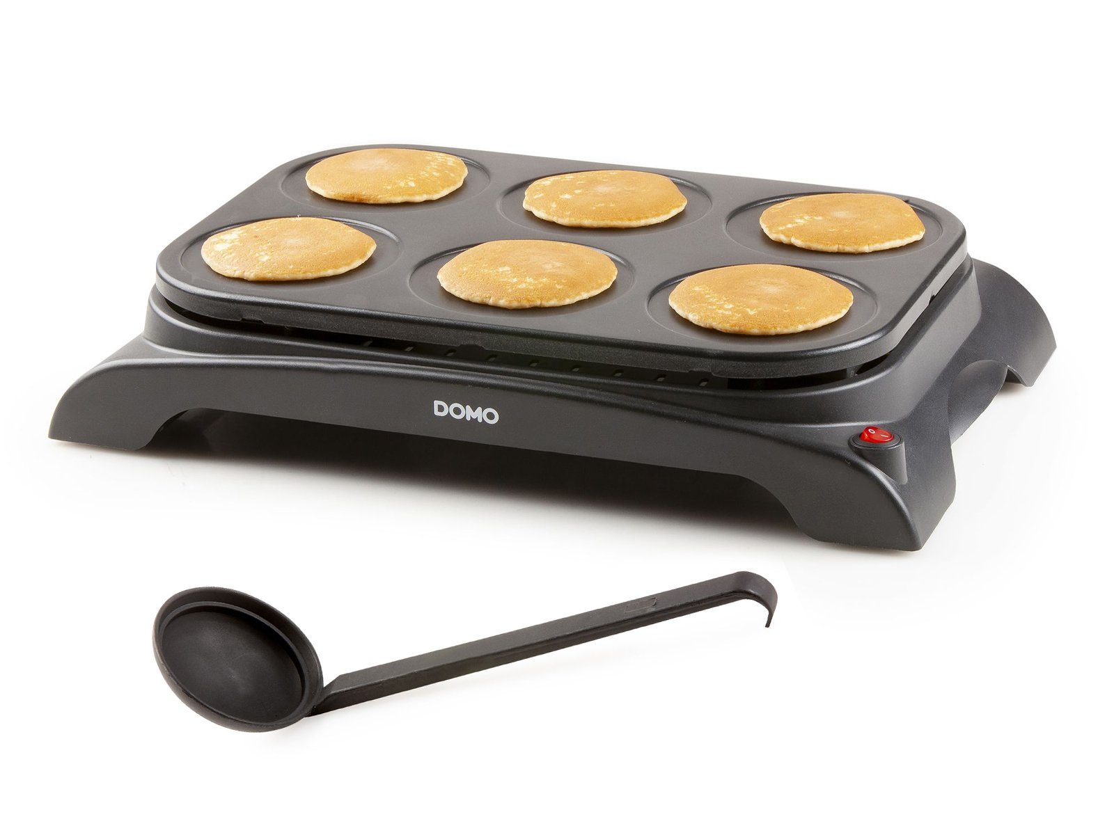 Domo Crêpesmaker, 1000 W, Ø 11.5 cm, 6 süße salzige Pancake Pfannkuchen selber machen Crepes-Eisen Creperie