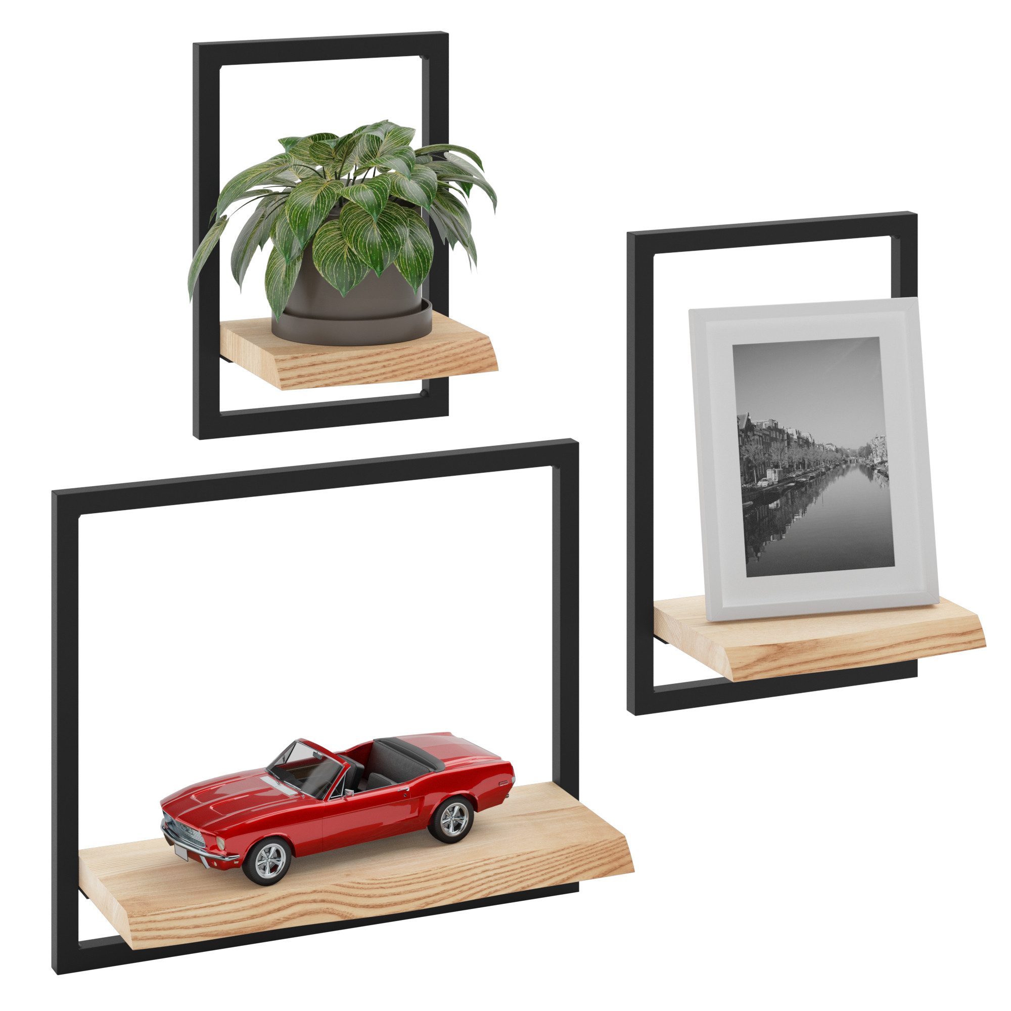 LAMO Manufaktur Wandregal Holz Set 2 günstig online kaufen