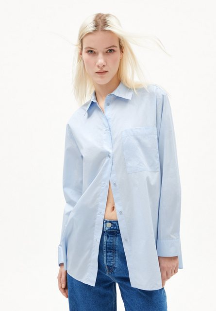 Armedangels Hemdbluse MAALGAA Damen Bluse aus Bio-Baumwolle Loose Fit (1-tl günstig online kaufen