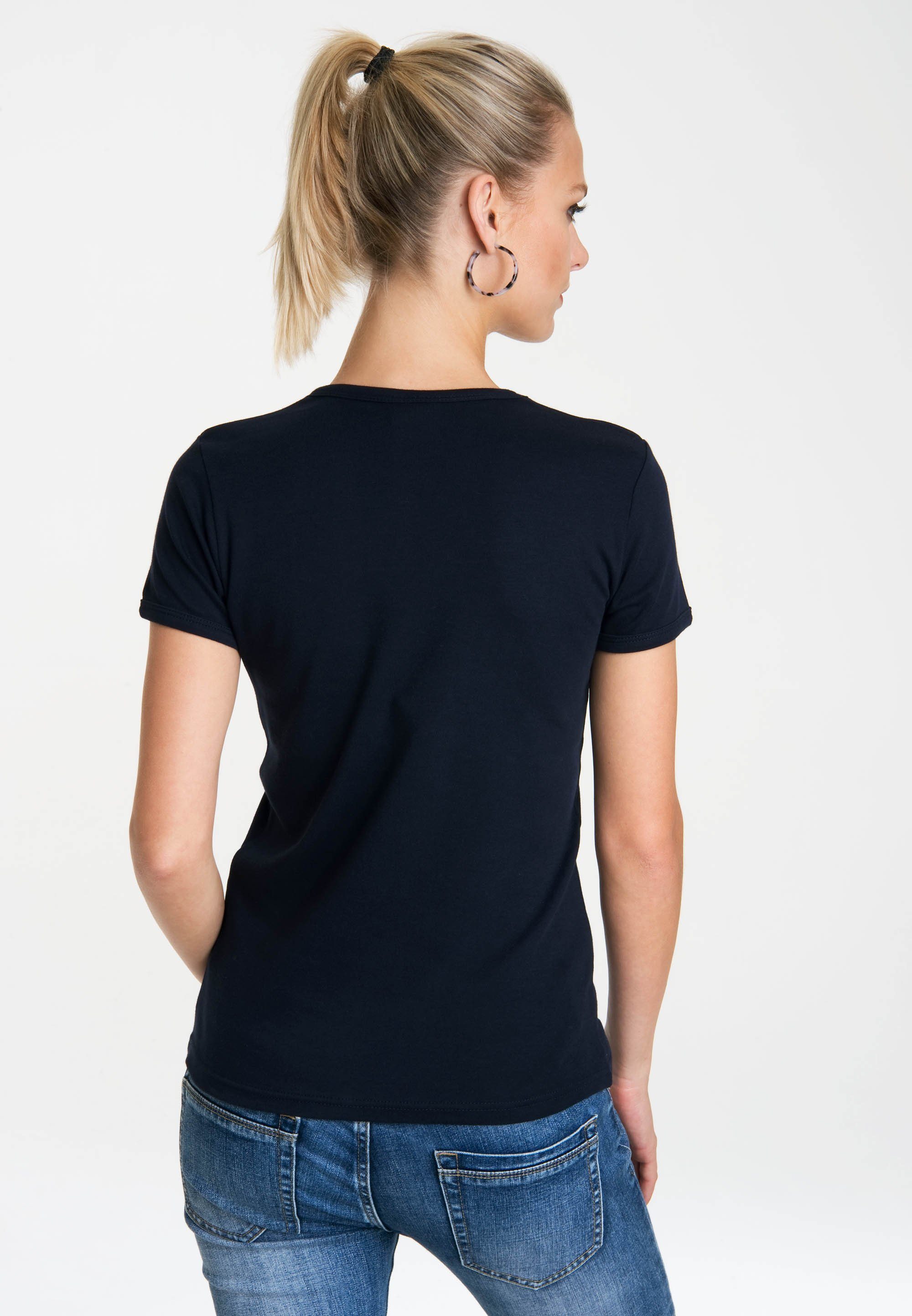 Tom T-Shirt Originaldesign Jerry LOGOSHIRT lizenziertem mit schwarz &