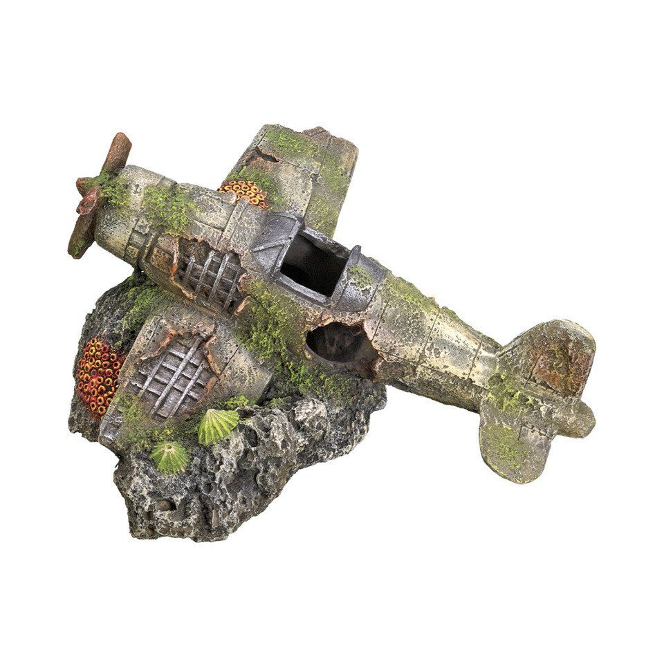 Aquariendeko Aquariendekoration Propeller-Flugzeugwrack