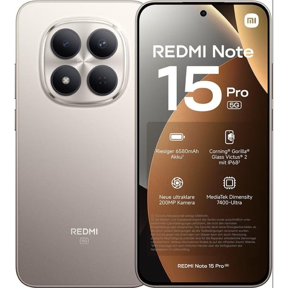 Xiaomi Redmi Note 15 Pro 5G 512 GB / 12 GB - Smartphone - titanium Smartphone (6,83 Zoll, 512 GB Speicherplatz)