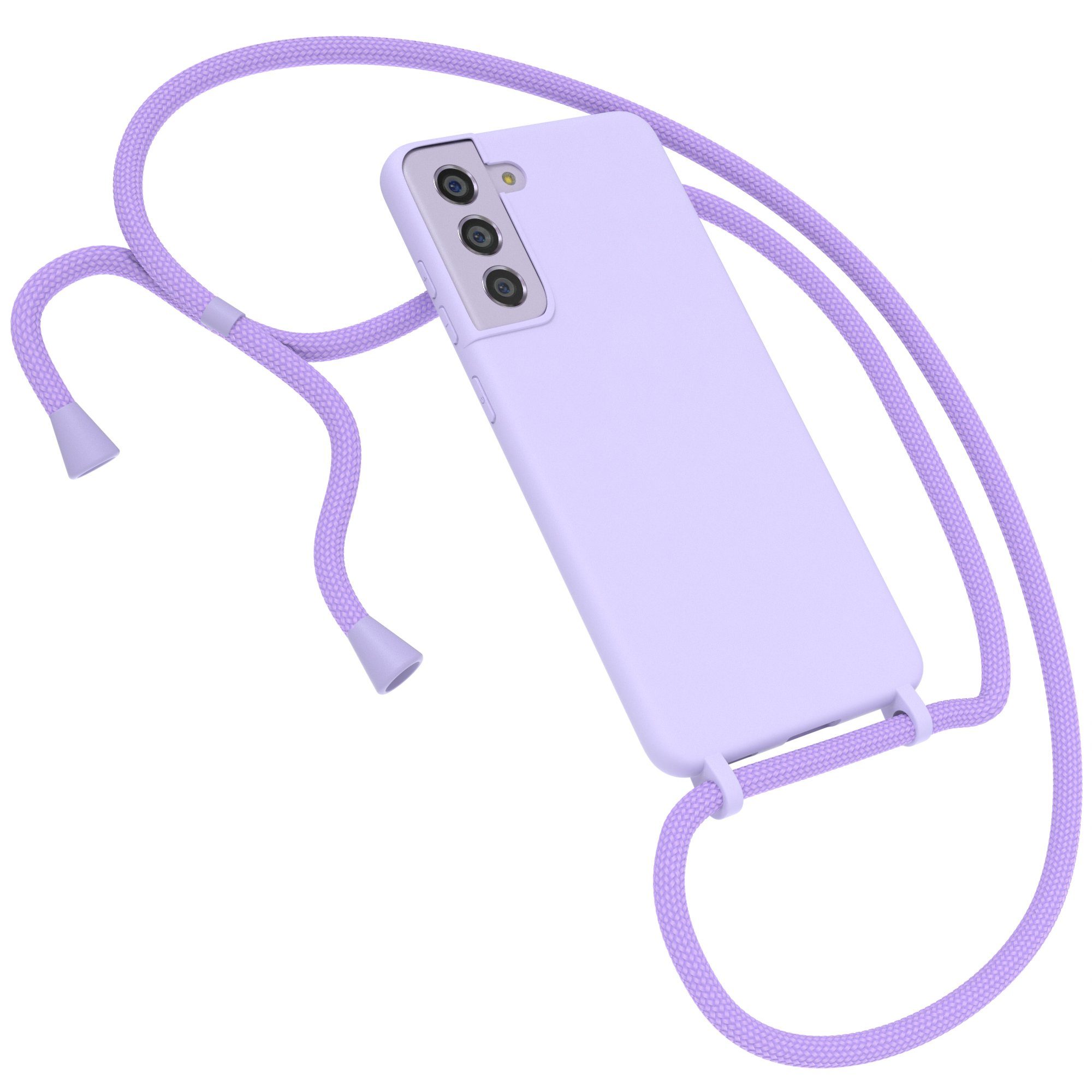 EAZY CASE Handykette Silikon Kette für Samsung Galaxy S21 FE 6,41 Zoll, Schutzhülle Handyband Smartphonekette für Unterwegs Necklace Cover