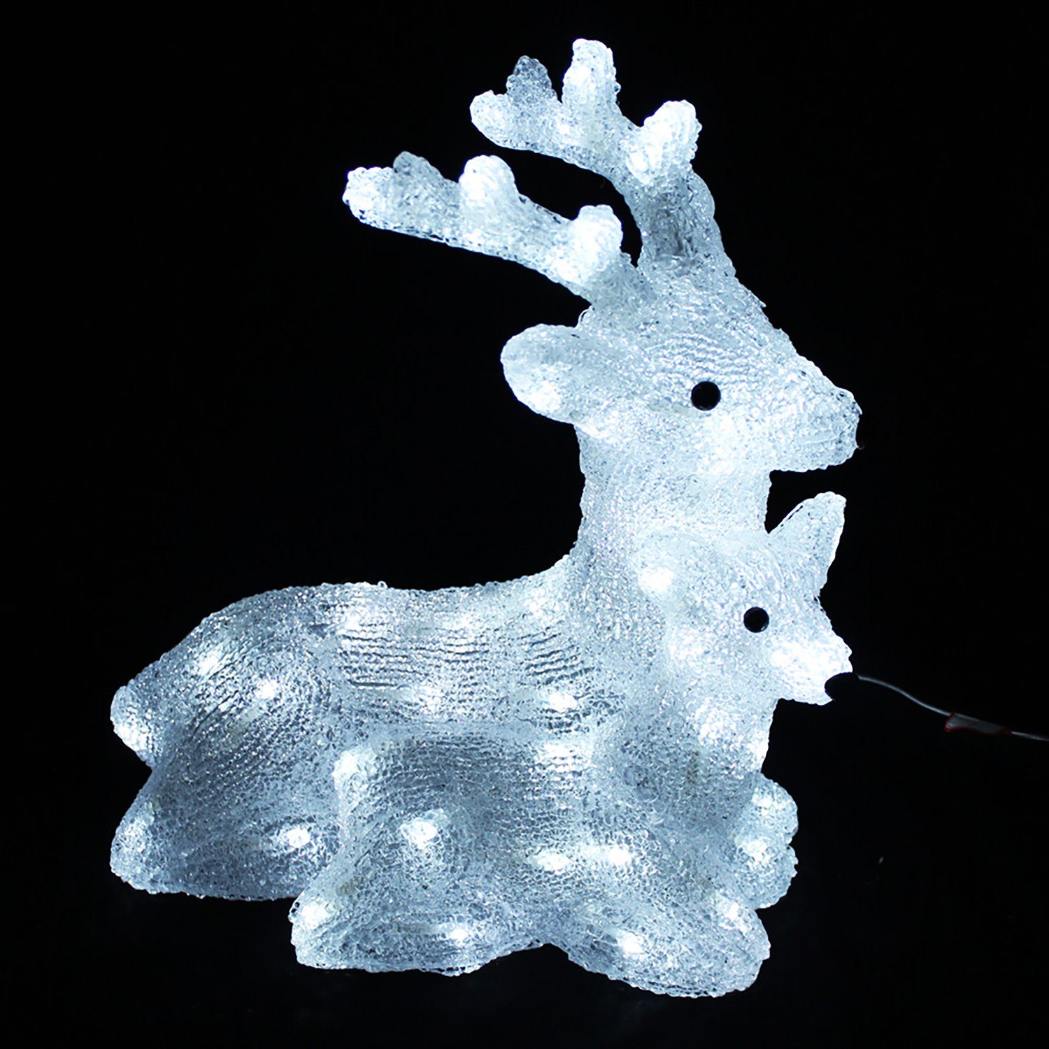 Mojawo Lichtervorhang Acryl Hirsch mit Rehkitz 60 LEDs kaltweiß Außenbeleuc günstig online kaufen