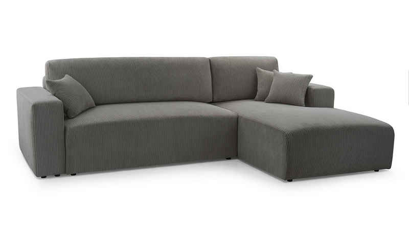 Furnix Ecksofa KAORIM MINI Polsterecke in L-Form mit Schlaffunktion Bettkasten, 279x84x187 cm, Schlaffläche 140x240 cm, topmoderner Polsterstoff