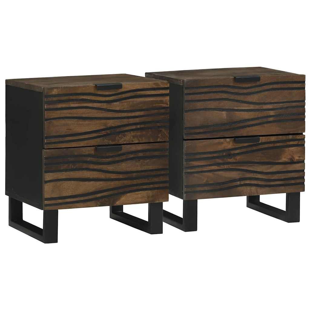 vidaXL Nachttisch Nachttisch 2 stk. Walnuss 40 x 33 x 46 cm Holzwerkstoff (2-St)